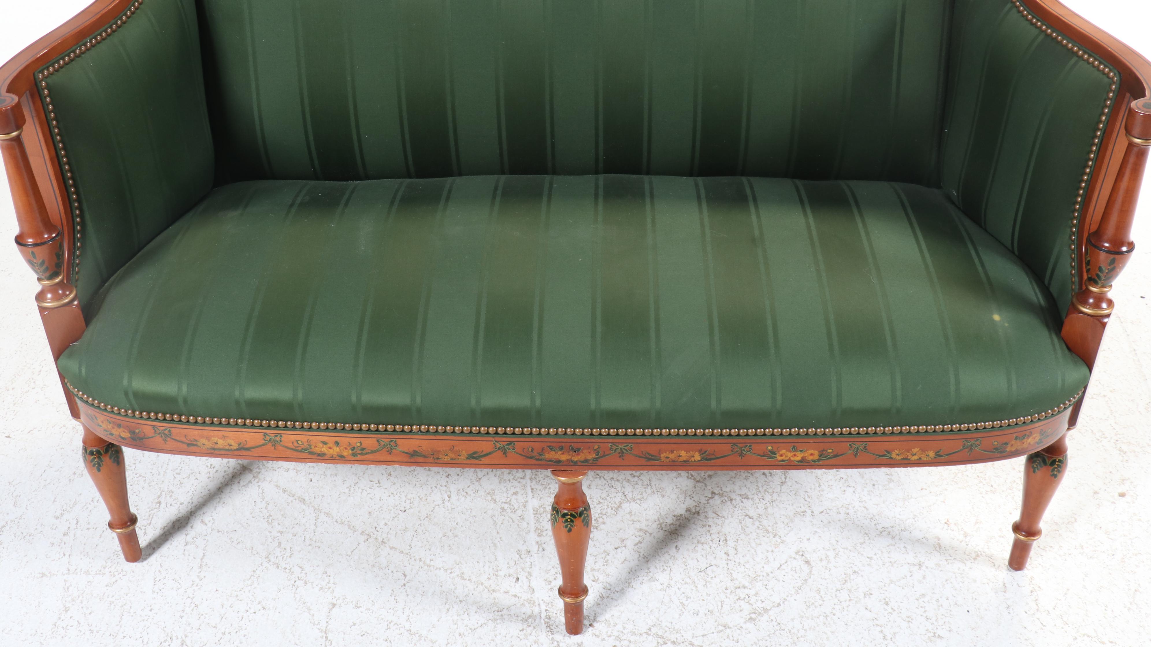 Southwood "Connoisseur" Adam Style Paint-Decorated Mahogany Settee