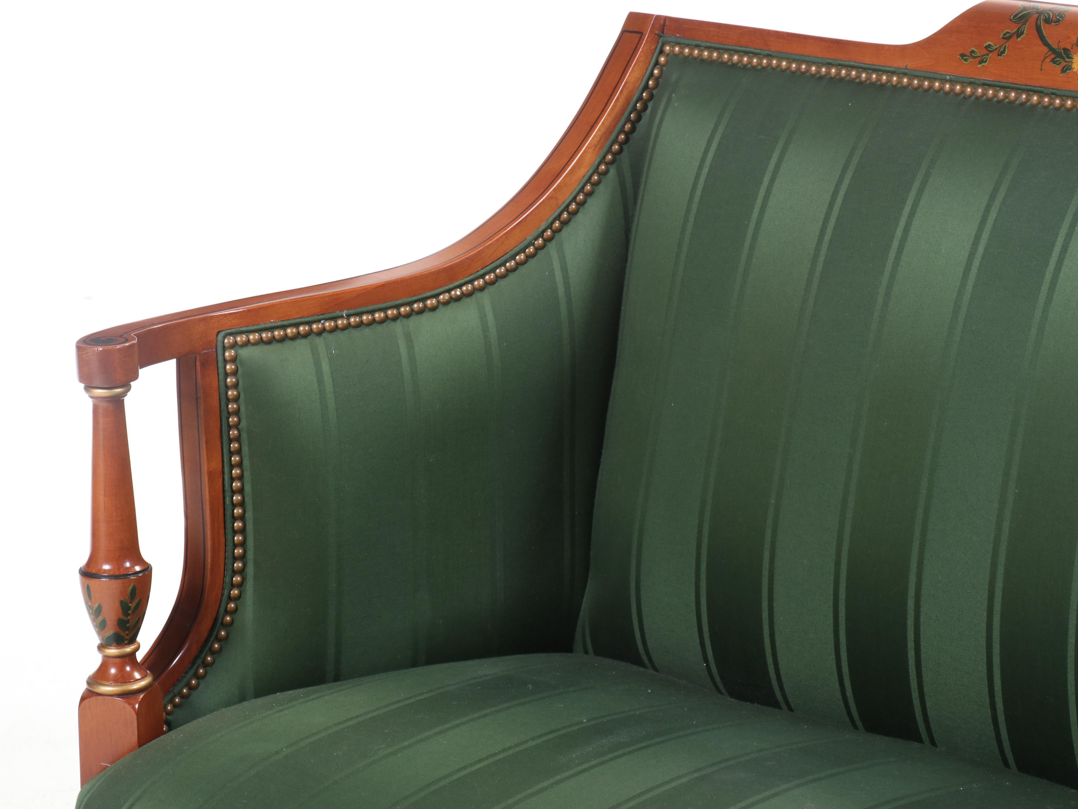 Southwood "Connoisseur" Adam Style Paint-Decorated Mahogany Settee