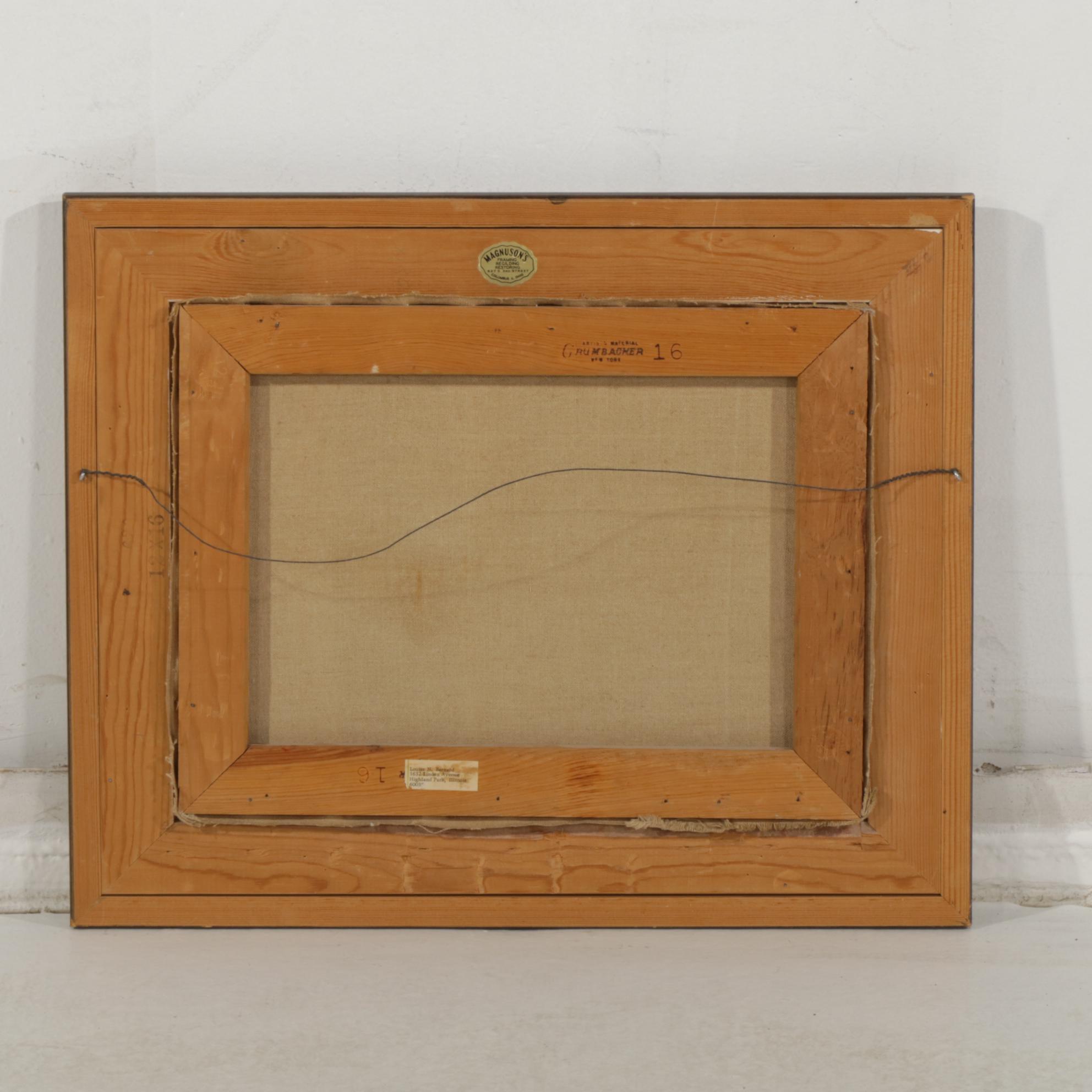 Louise N. Bernard Impressionist Style Beach Scene Oil Painting, Mid 20th Century