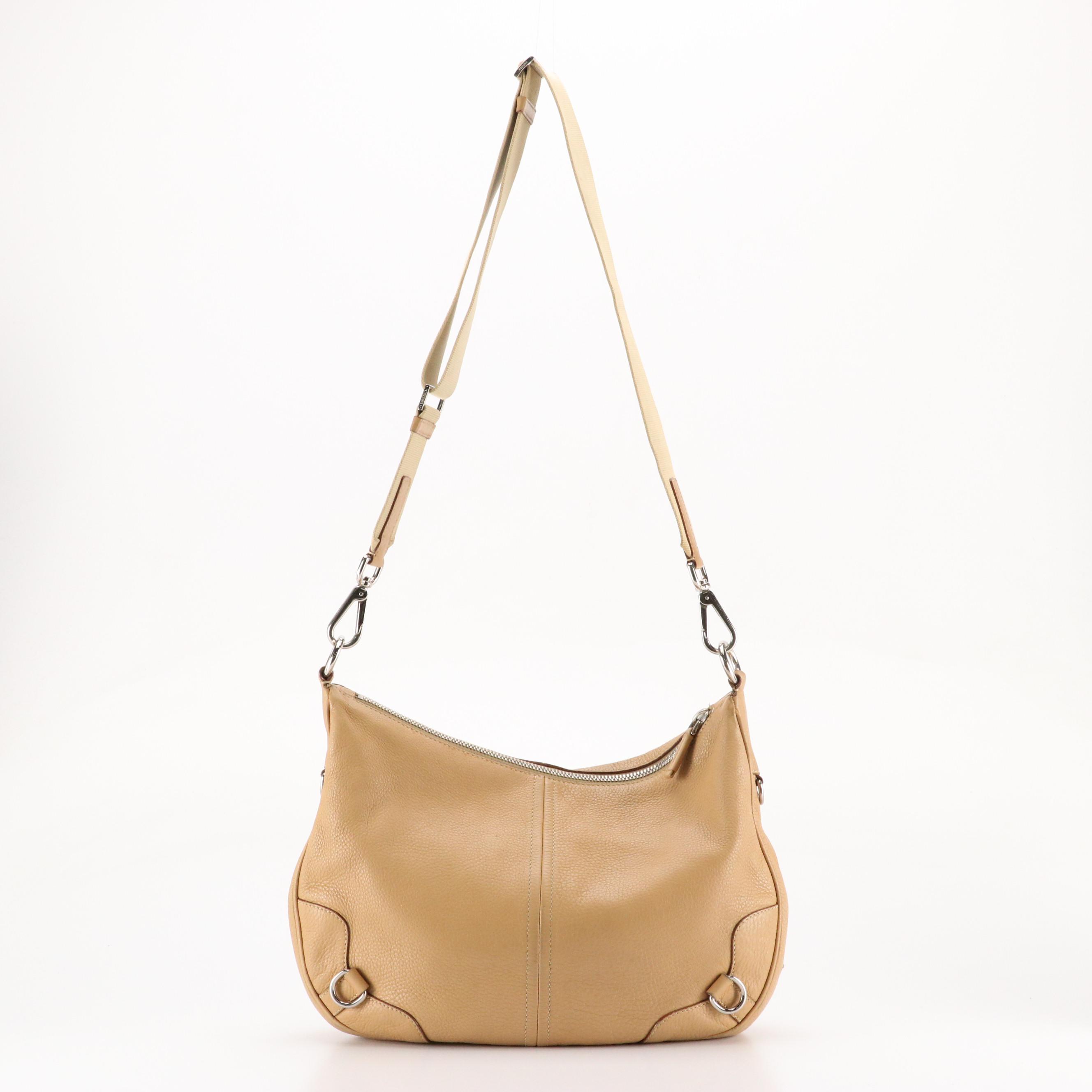 Prada Hobo Crossbody Bag in Brown Vitello Daino Leather