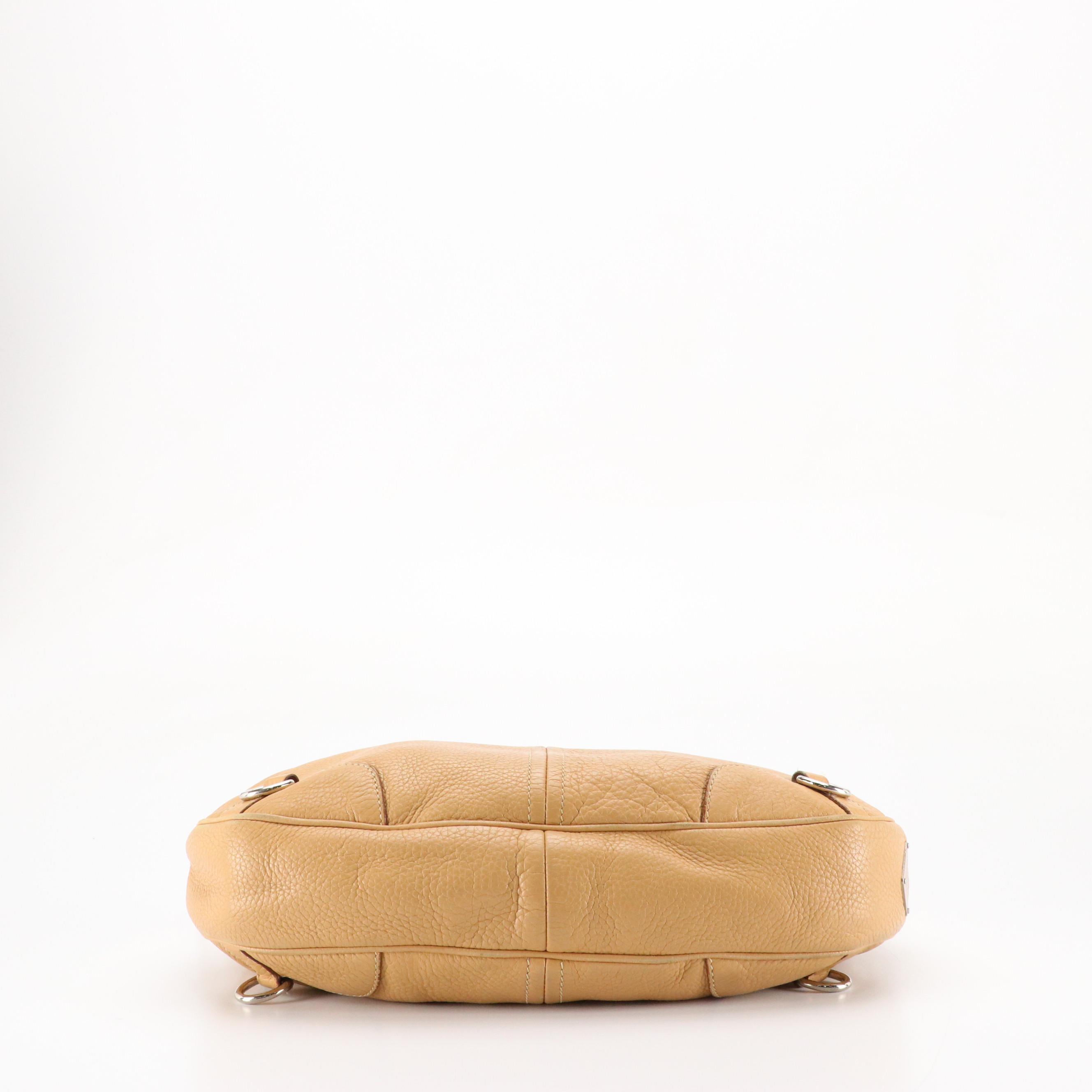 Prada Hobo Crossbody Bag in Brown Vitello Daino Leather