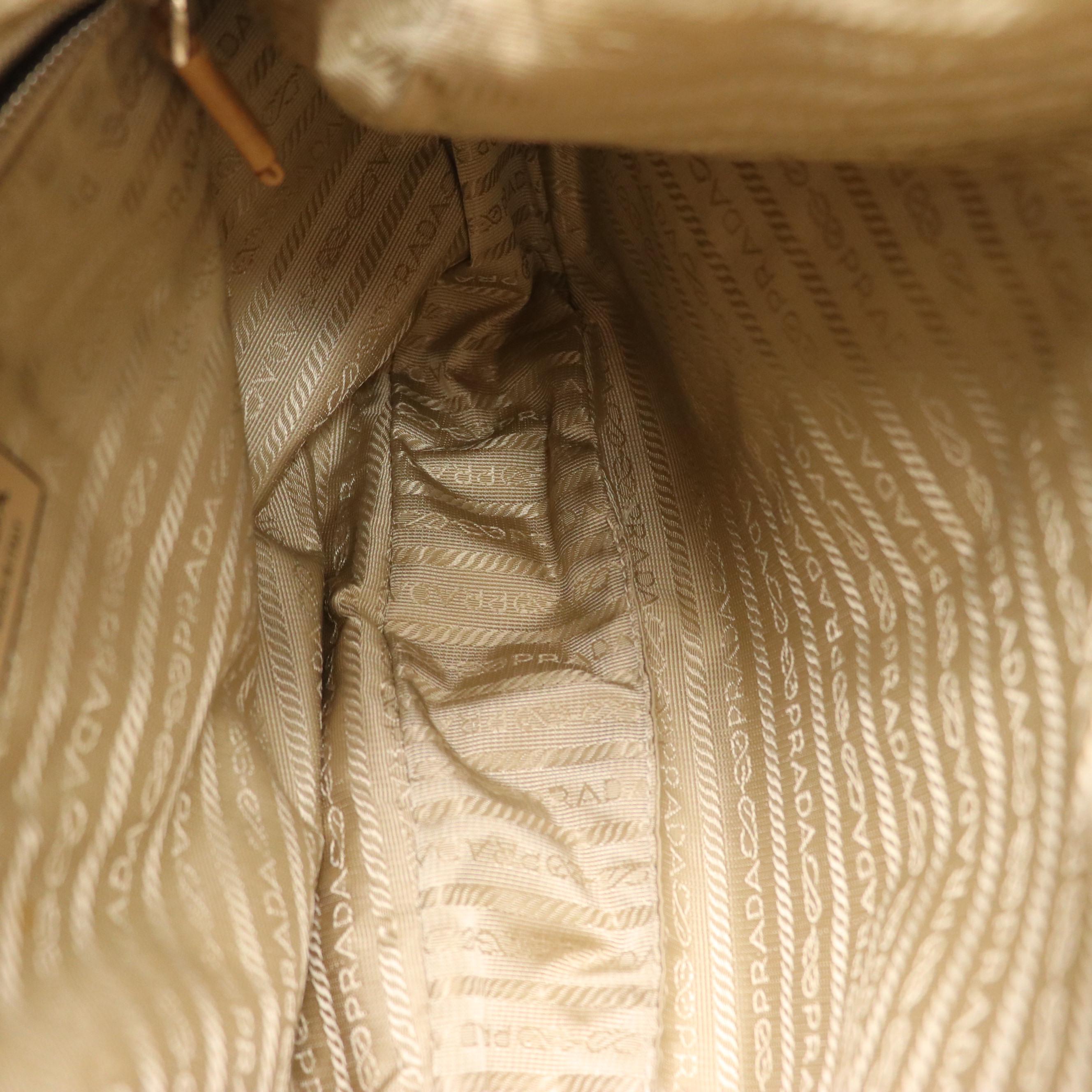 Prada Hobo Crossbody Bag in Brown Vitello Daino Leather