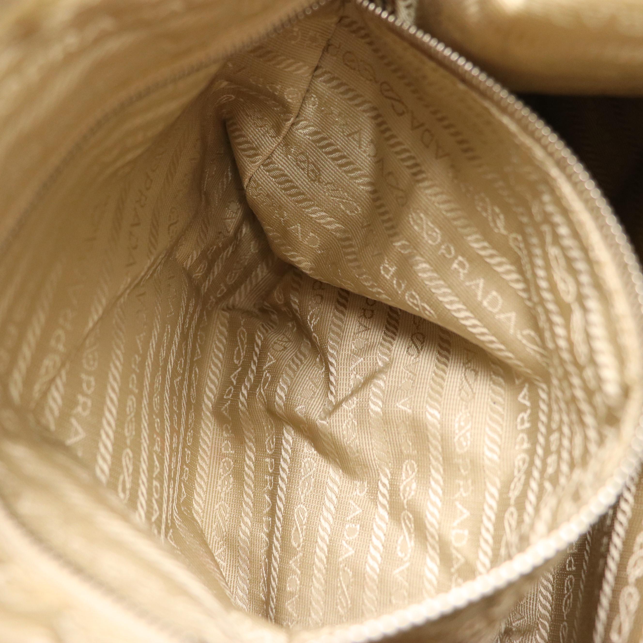 Prada Hobo Crossbody Bag in Brown Vitello Daino Leather