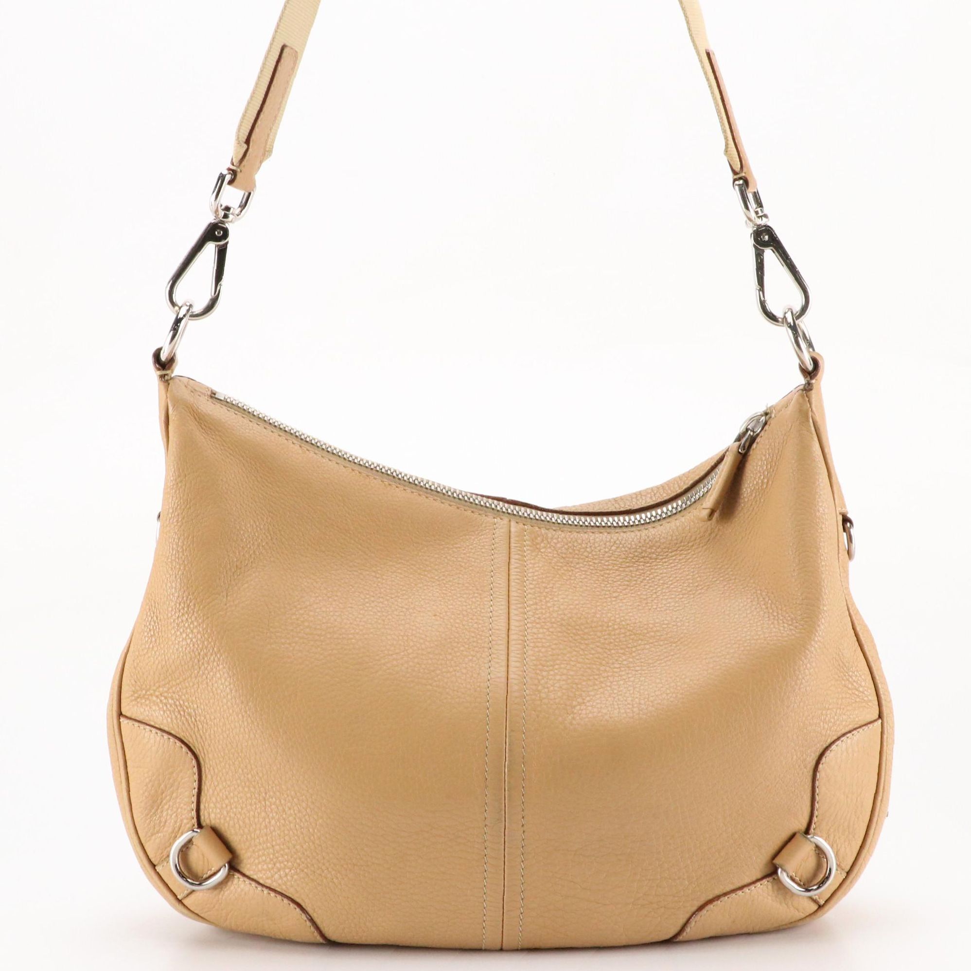 Prada Hobo Crossbody Bag in Brown Vitello Daino Leather