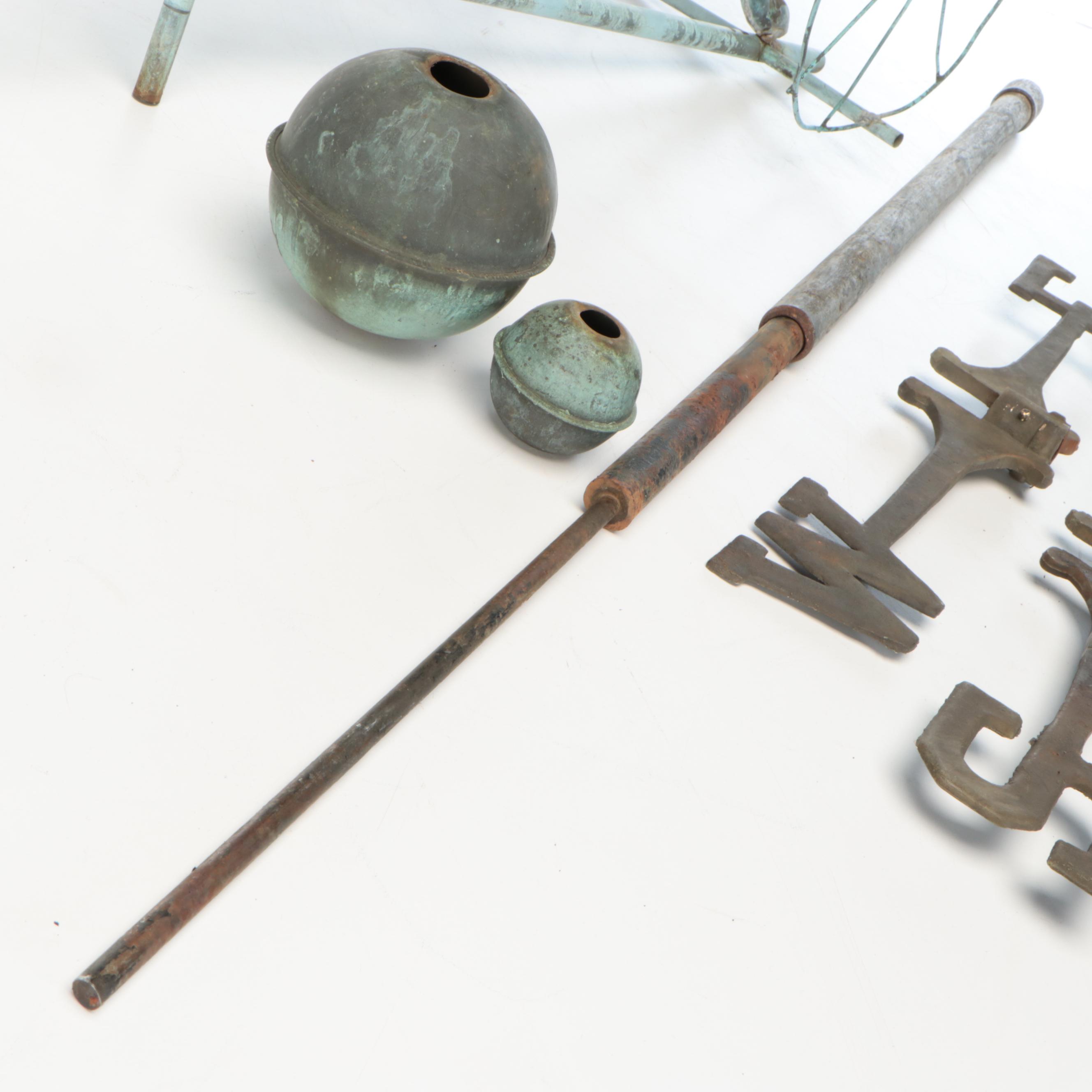 Copper Horse and Jockey Sulky Harness Racing Weather Vane