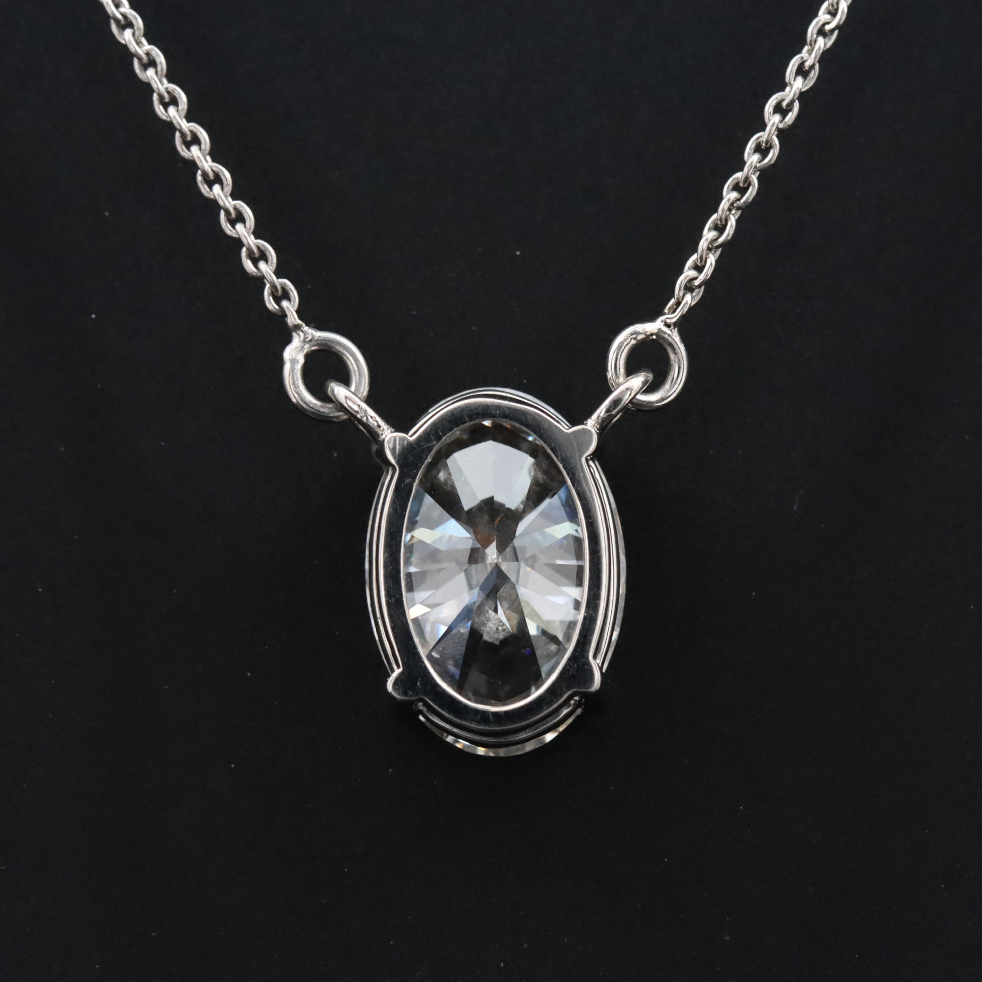 Platinum 3.05 CT Lab Grown Diamond Solitaire Necklace with IGI Report