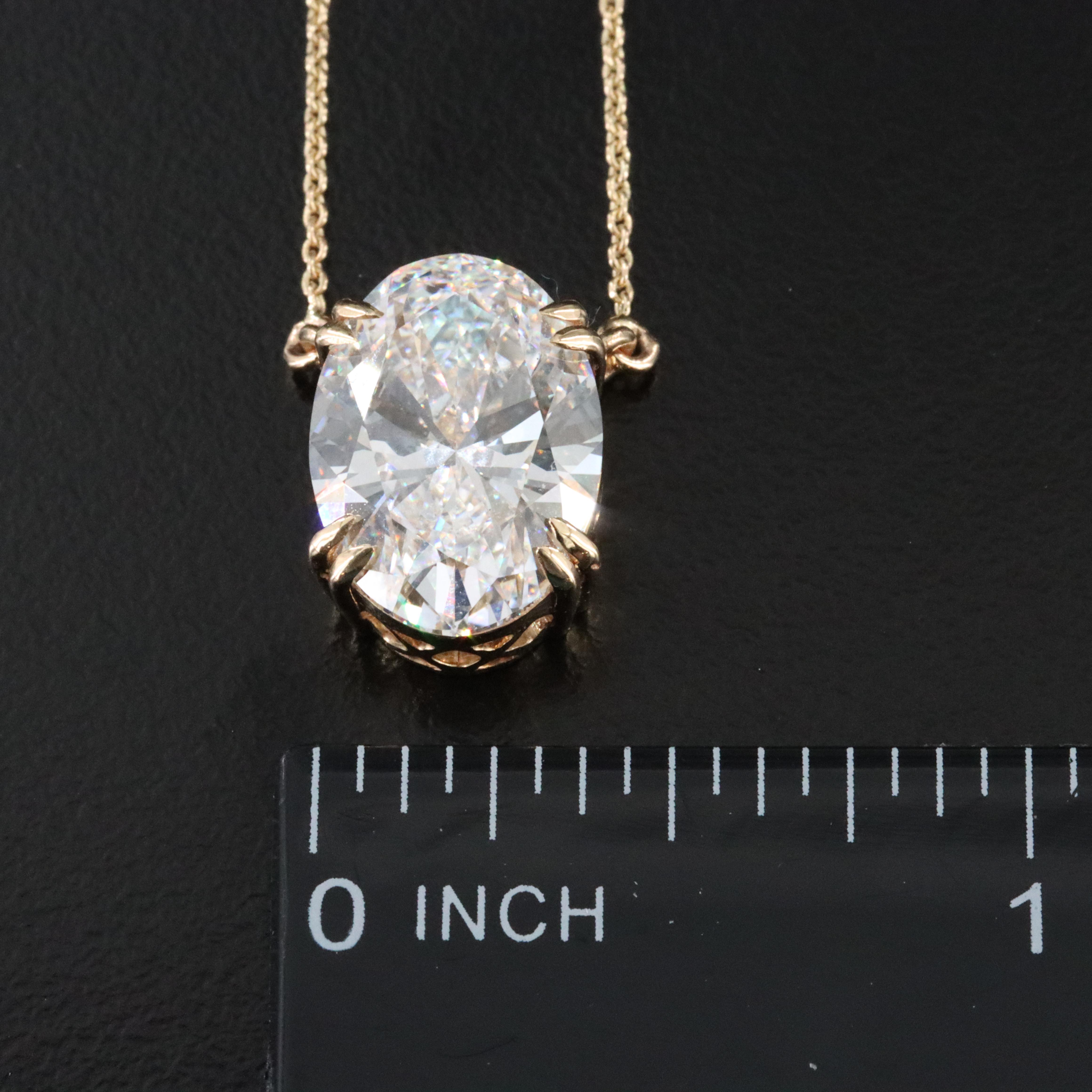 18K 6.04 CT Lab Grown Diamond Solitaire Necklace with IGI Report
