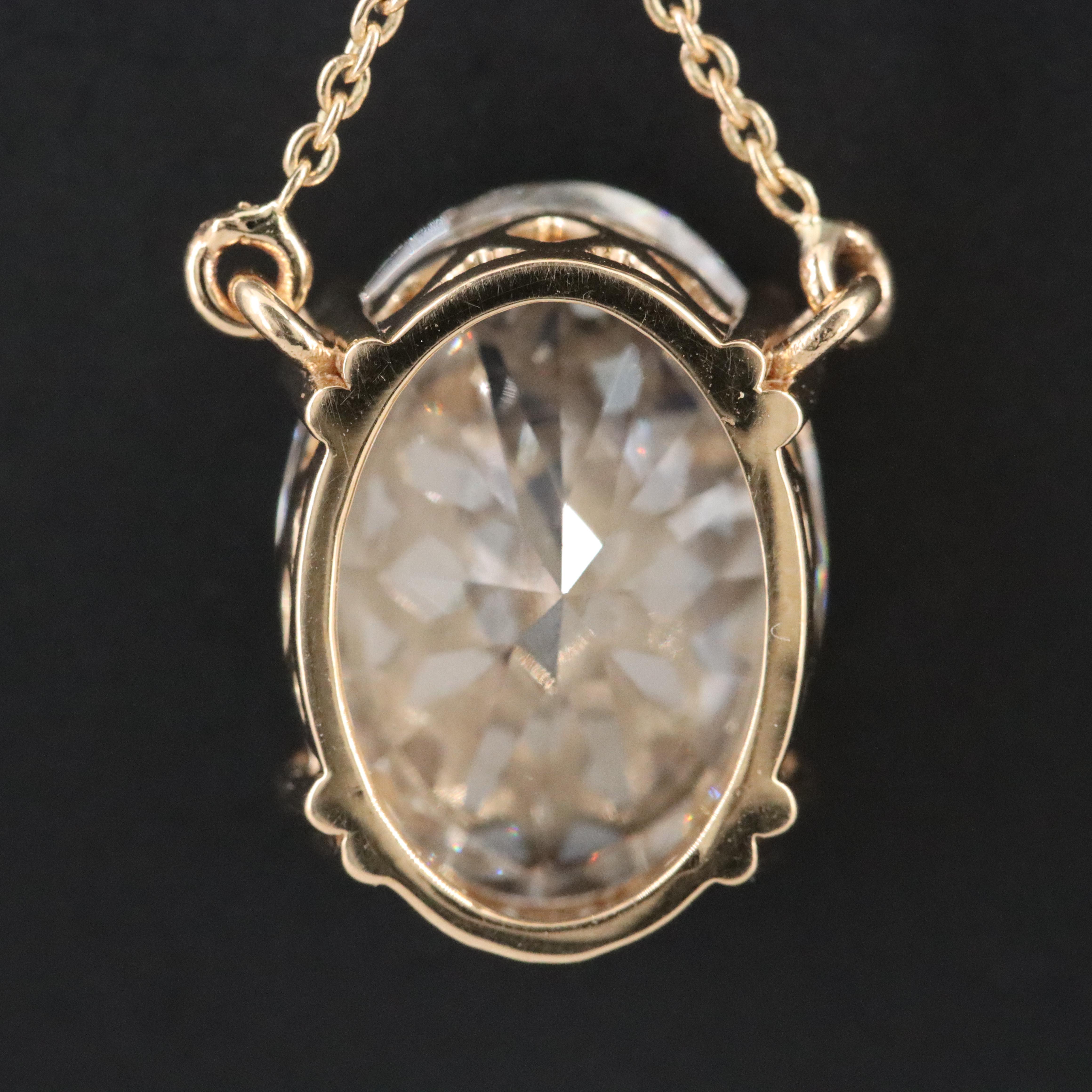 18K 6.04 CT Lab Grown Diamond Solitaire Necklace with IGI Report