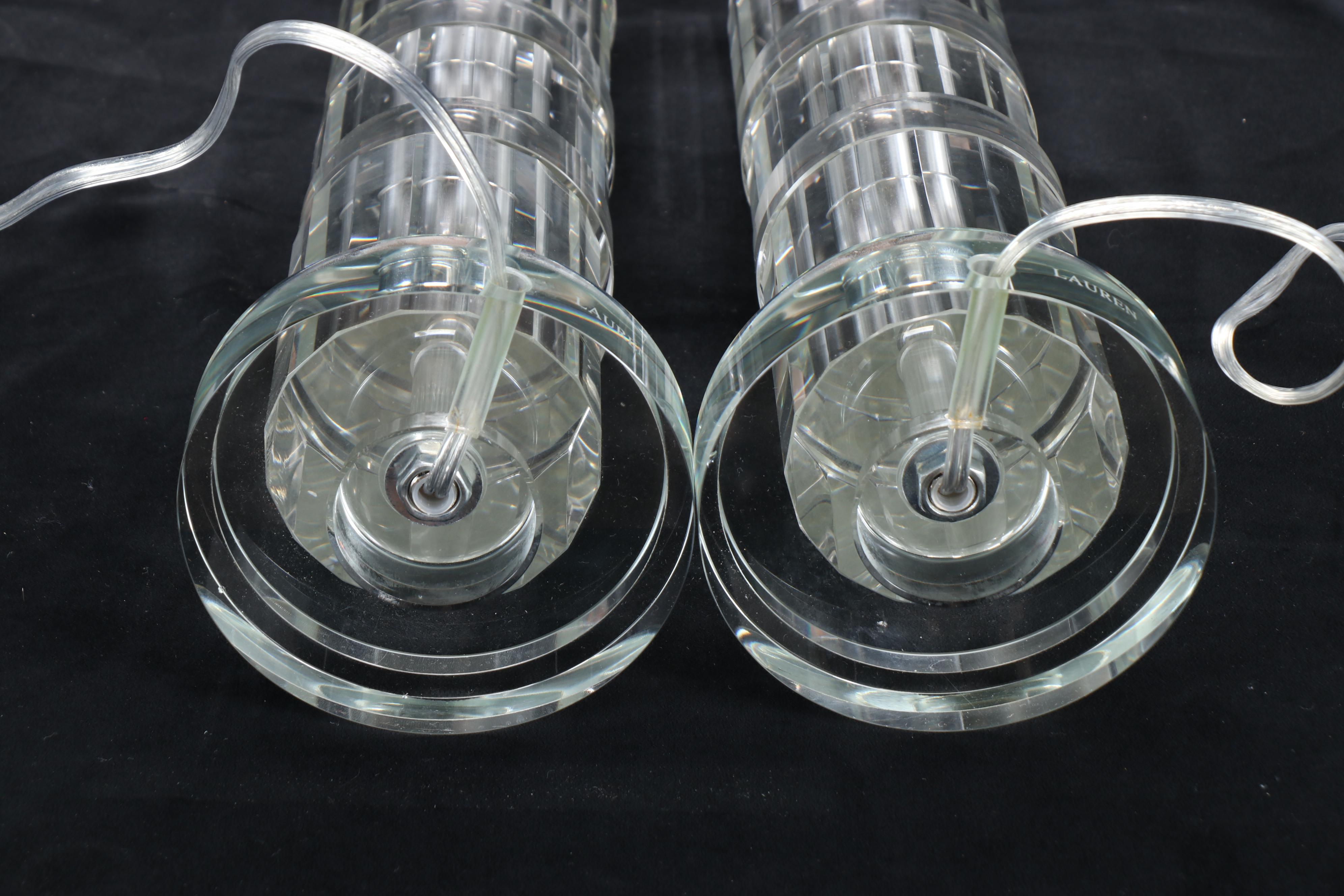 Ralph Lauren "Farrah" Crystal Glass Table Lamps