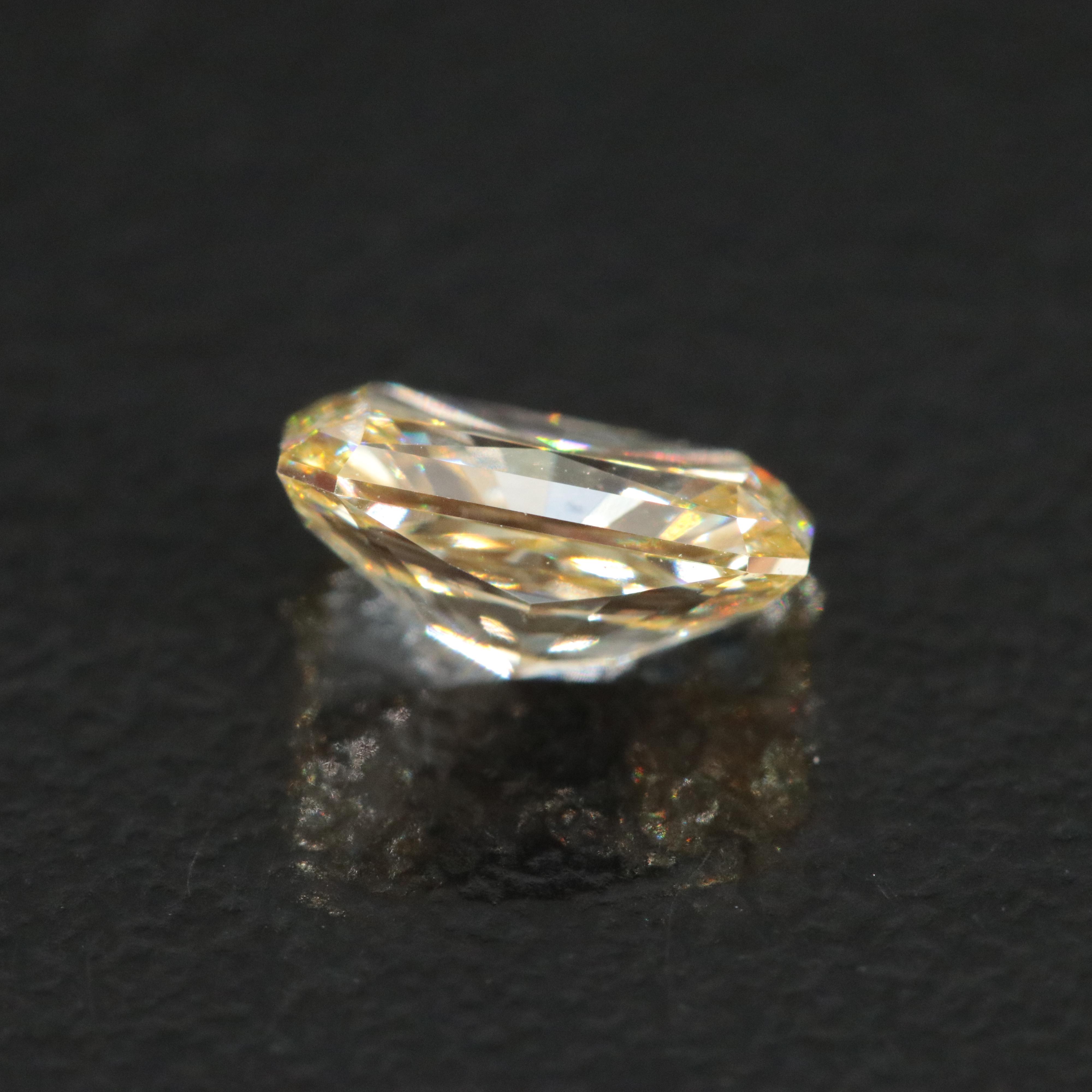 Loose 1.00 CT Lab Grown Fancy Yellow Diamond with IGI Report