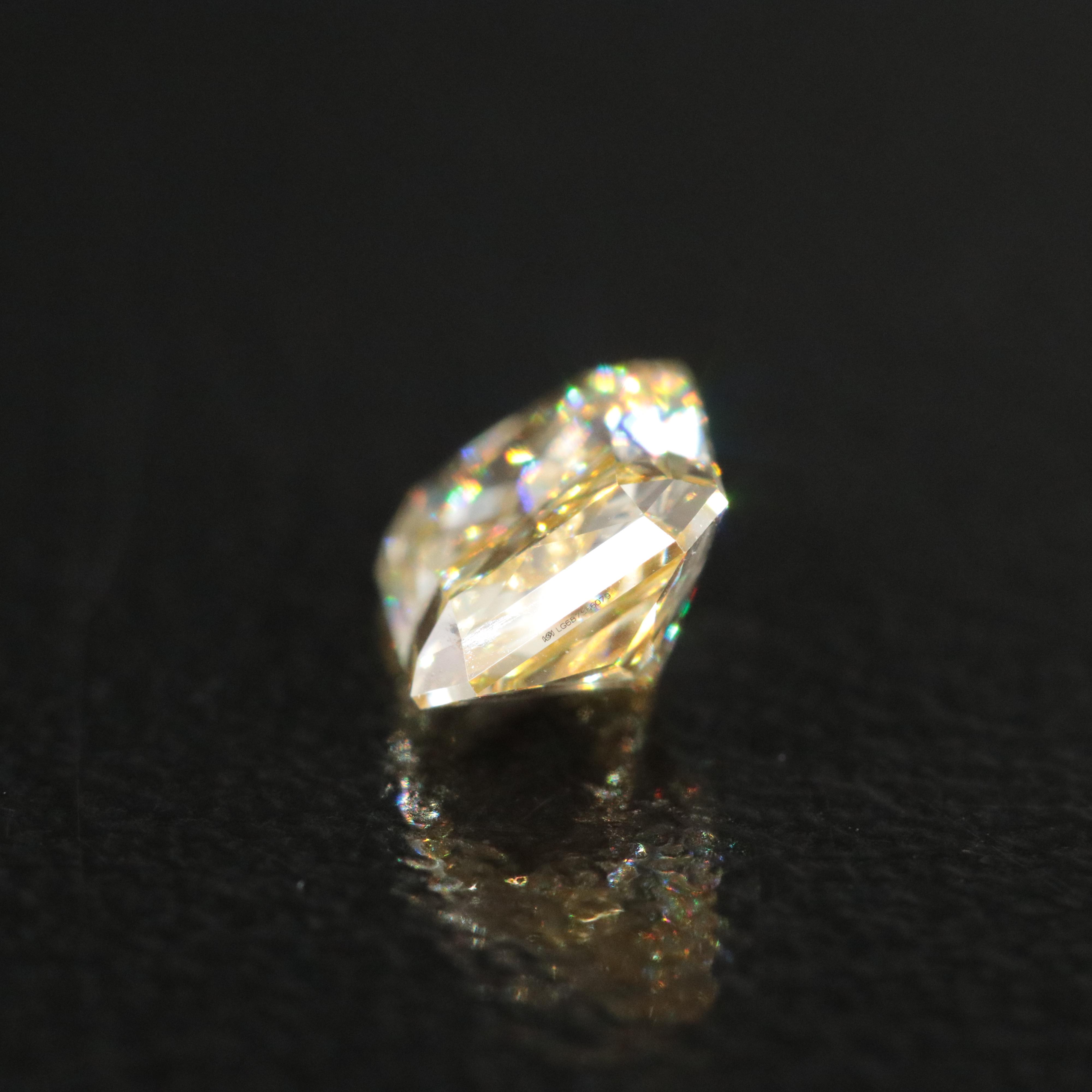 Loose 1.00 CT Lab Grown Fancy Yellow Diamond with IGI Report