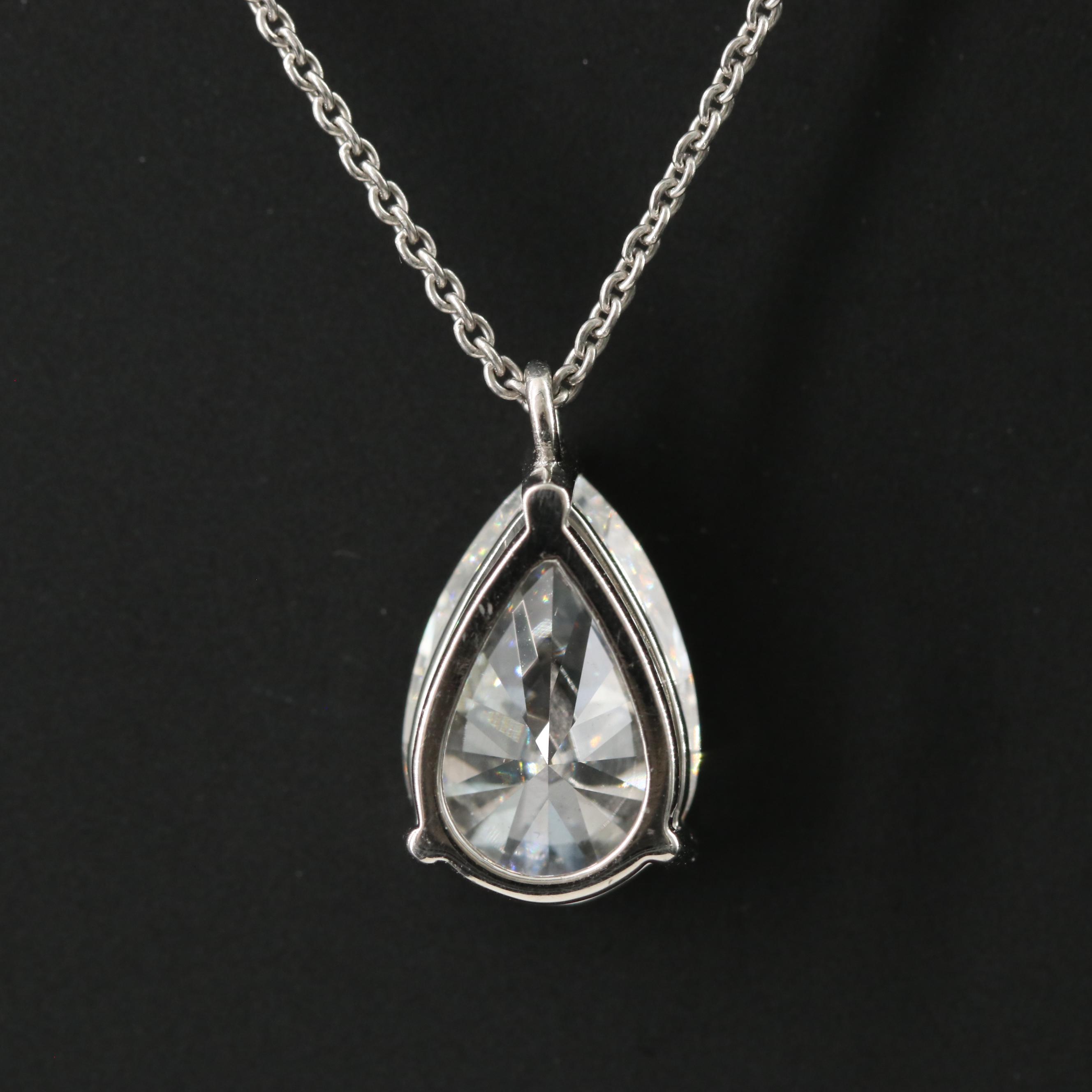 Platinum 3.09 CT Lab Grown Diamond Solitaire Necklace with IGI Report