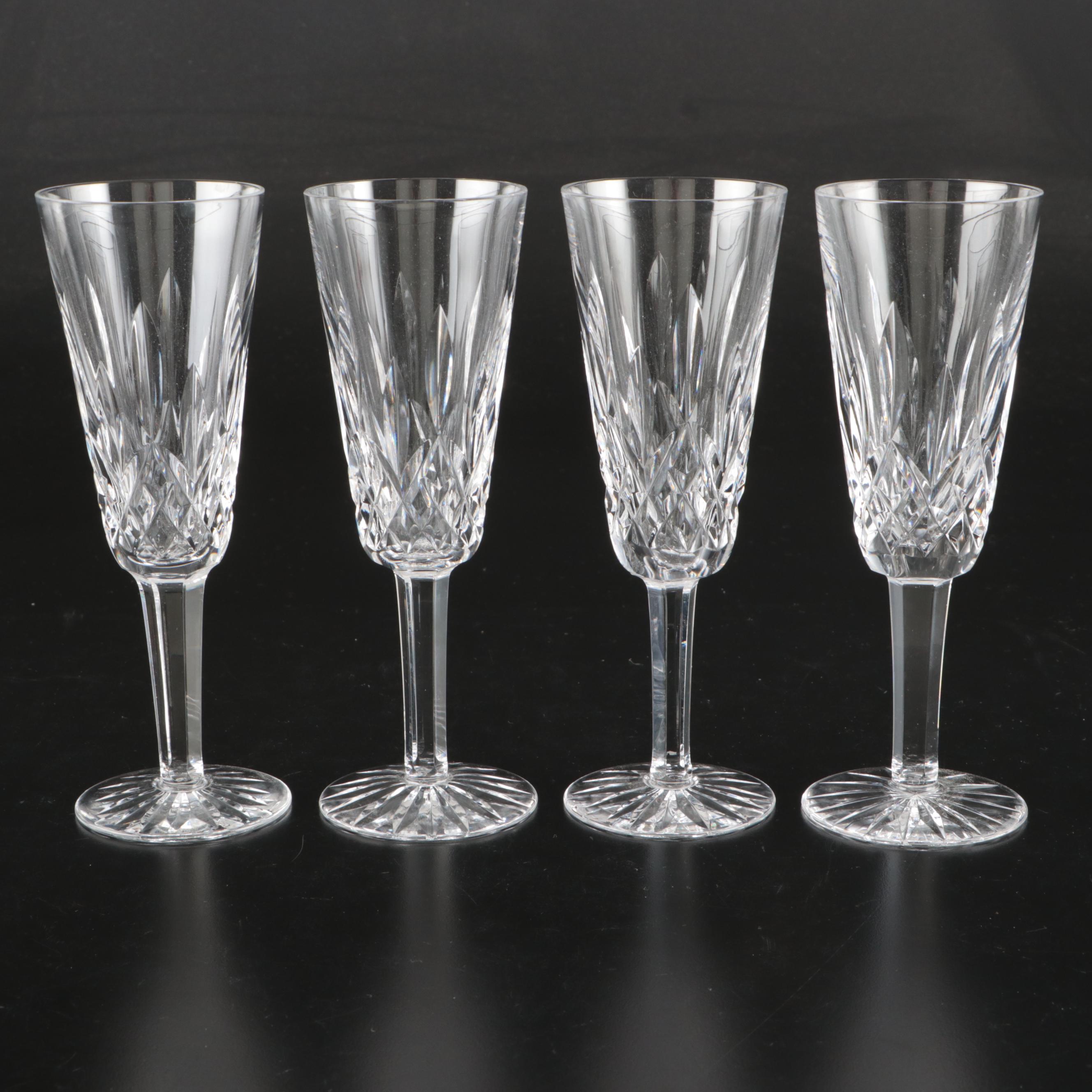 Waterford Crystal "Lismore" Fluted Champagne Glasses