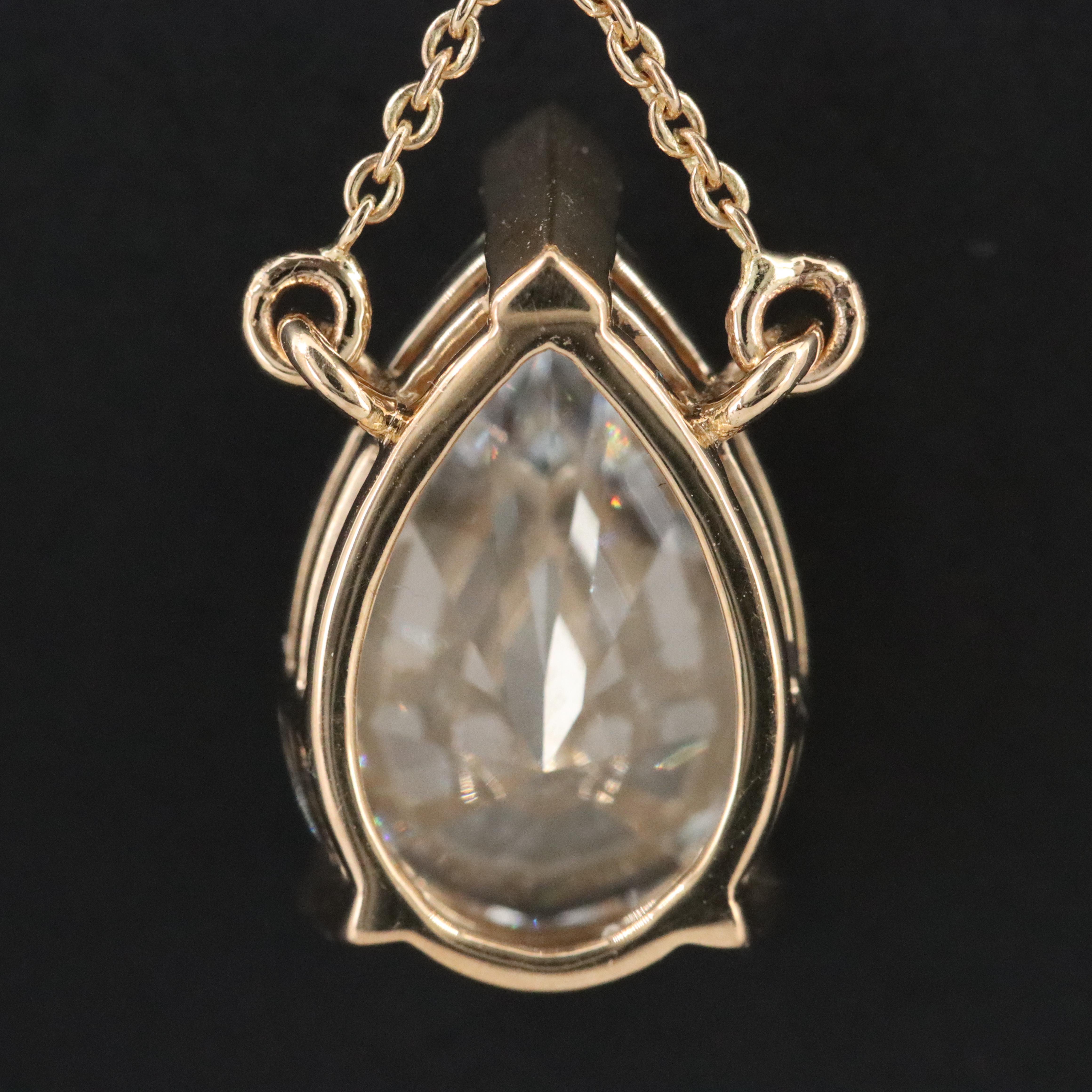 18K 4.05 CT Lab Grown Diamond Solitaire Necklace with IGI Report