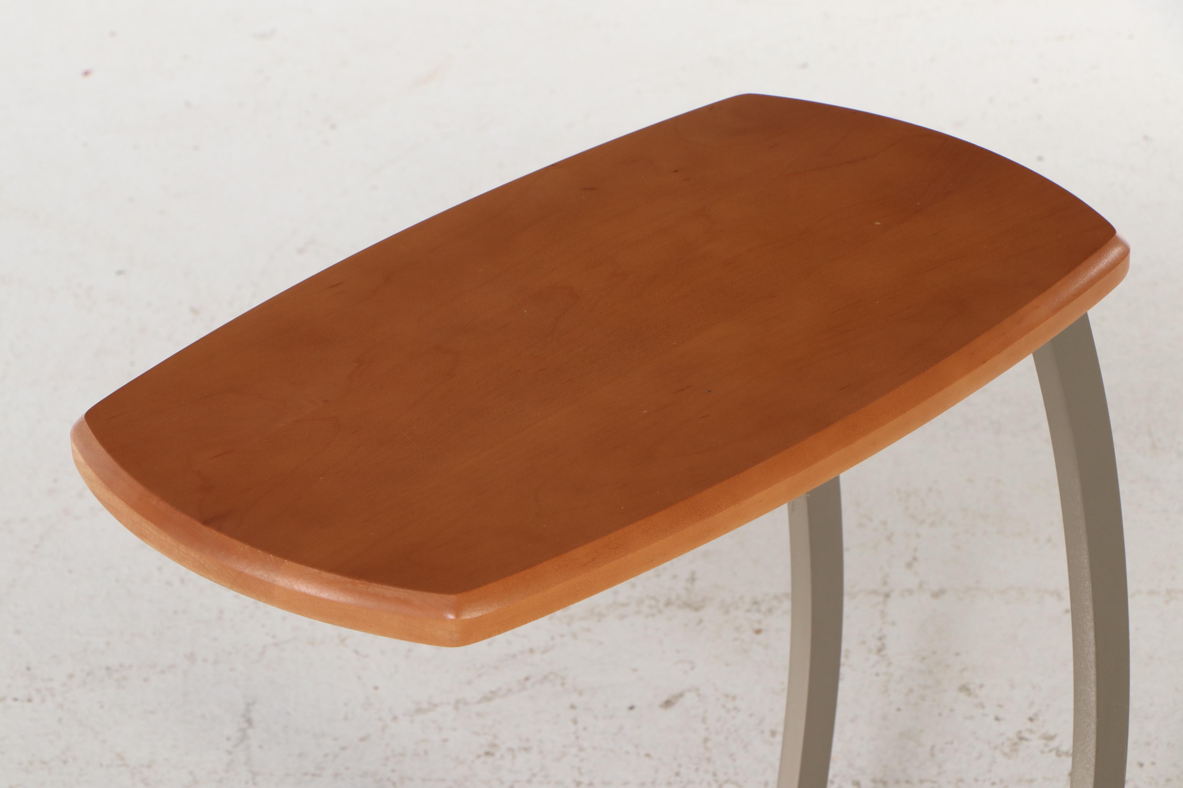 Ethan Allen Postmodernist Style Wood and Metal Accent Table