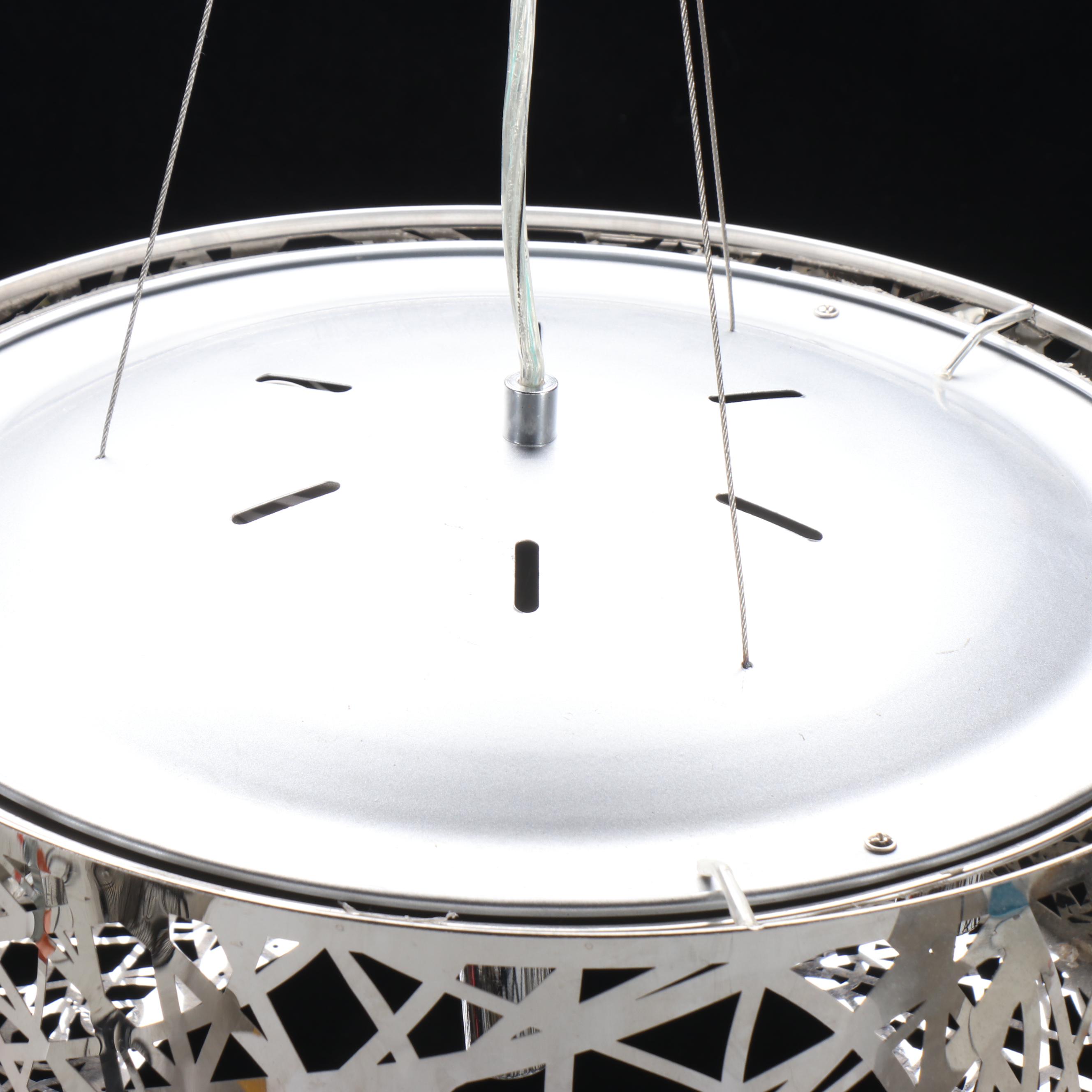 Maxim Lighting "Inca" Chrome and Laser Cut LED Pendant Light, 21st C.