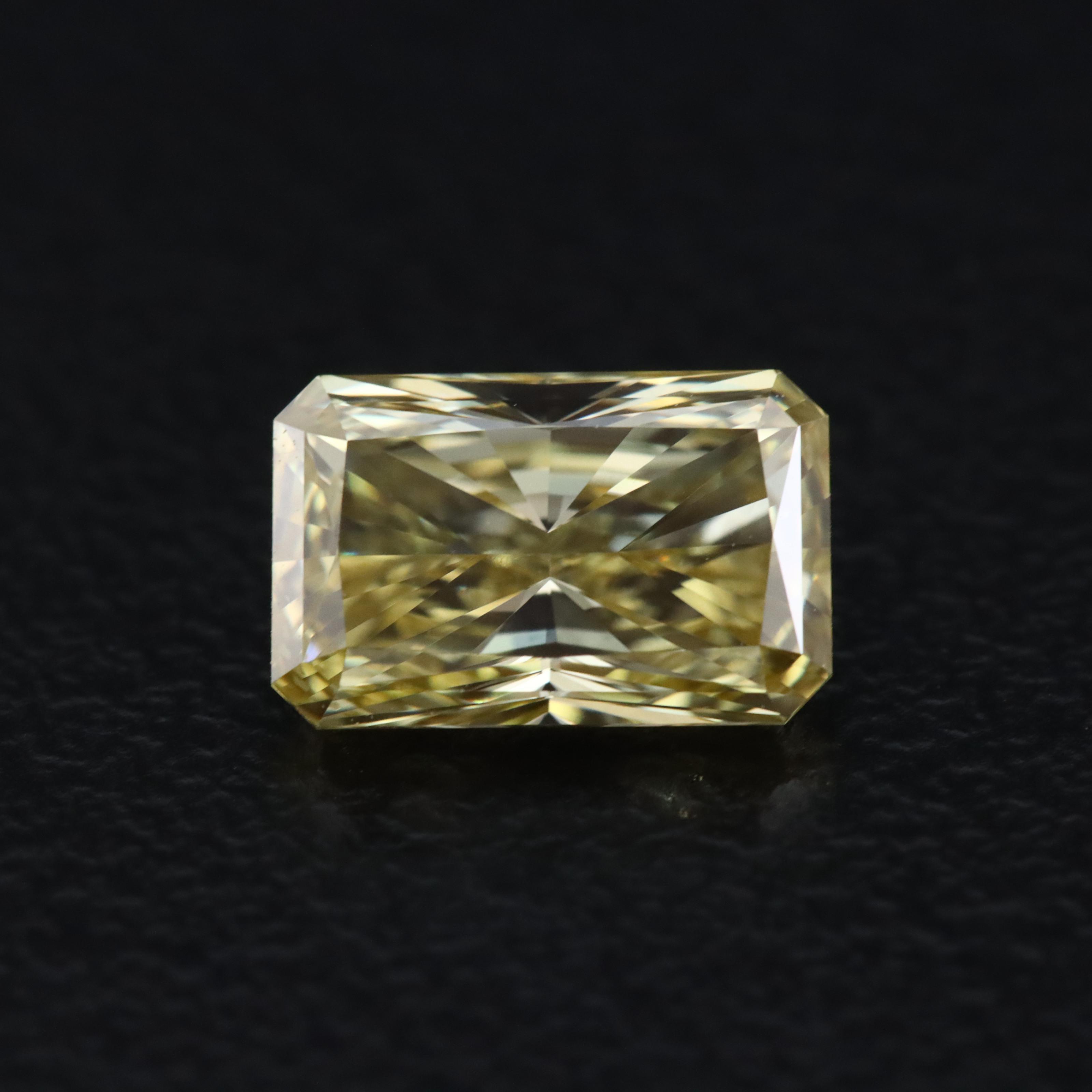 Loose 1.00 CT Lab Grown Fancy Yellow Diamond with IGI Report
