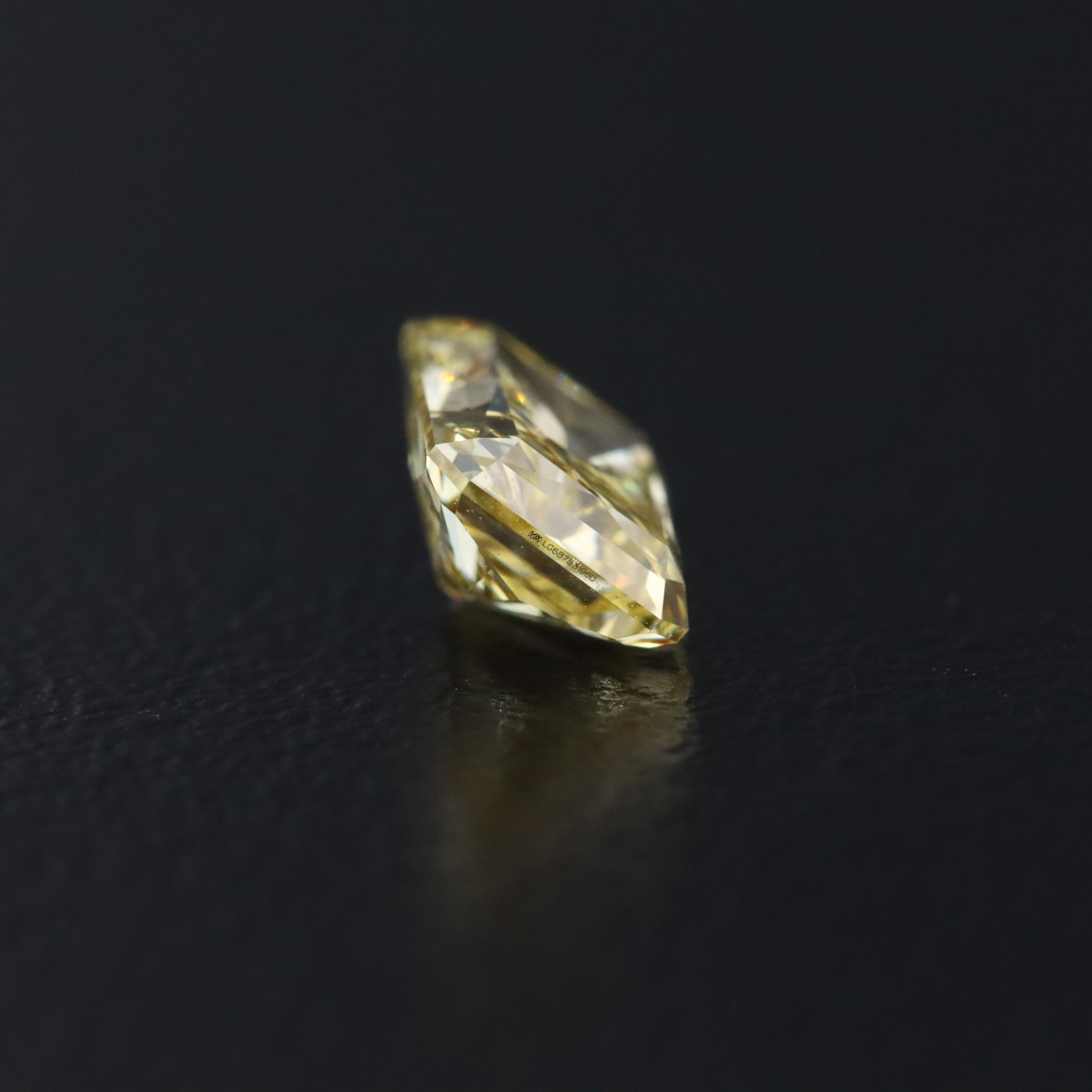Loose 1.00 CT Lab Grown Fancy Yellow Diamond with IGI Report