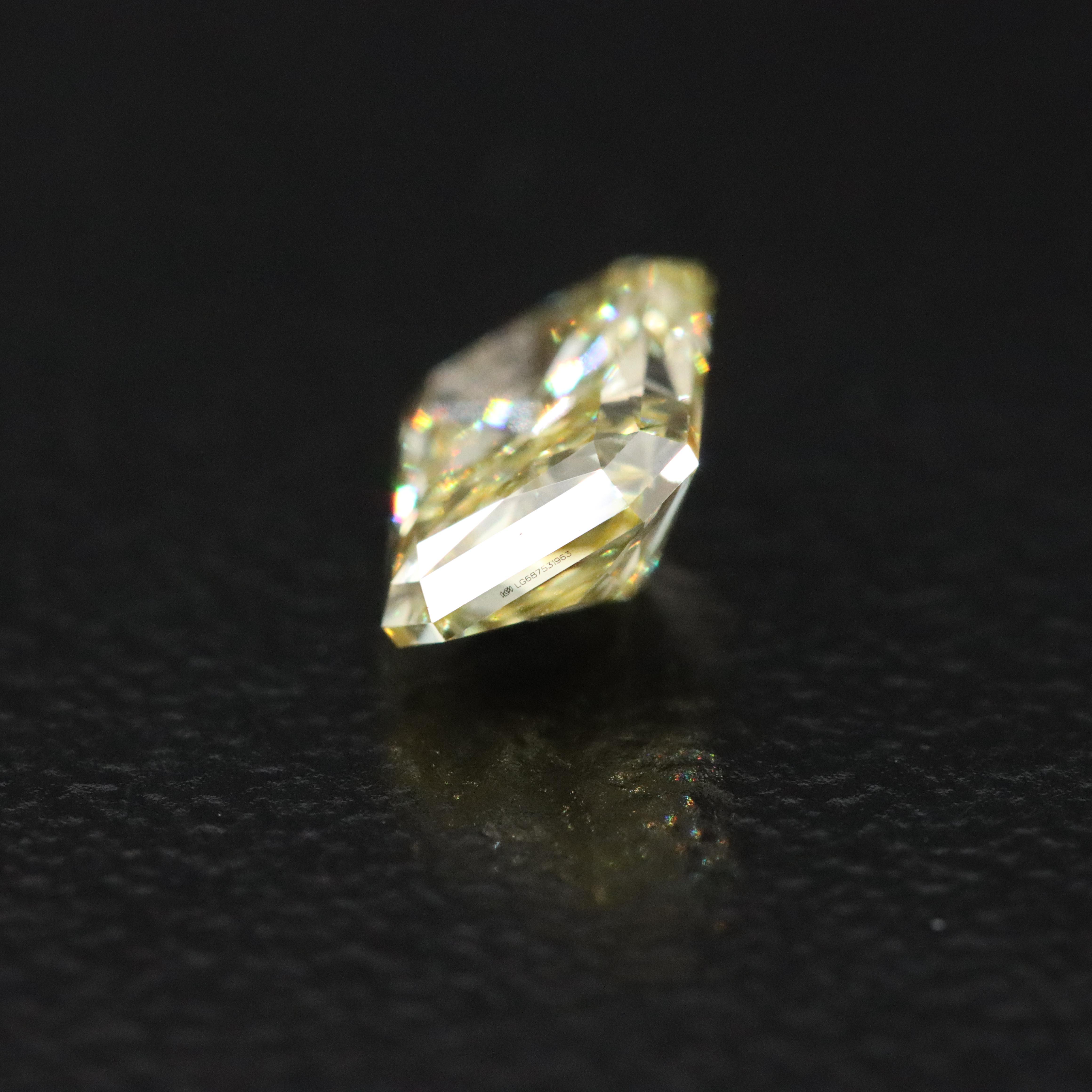 Loose 1.00 CT Lab Grown Fancy Yellow Diamond with IGI Report
