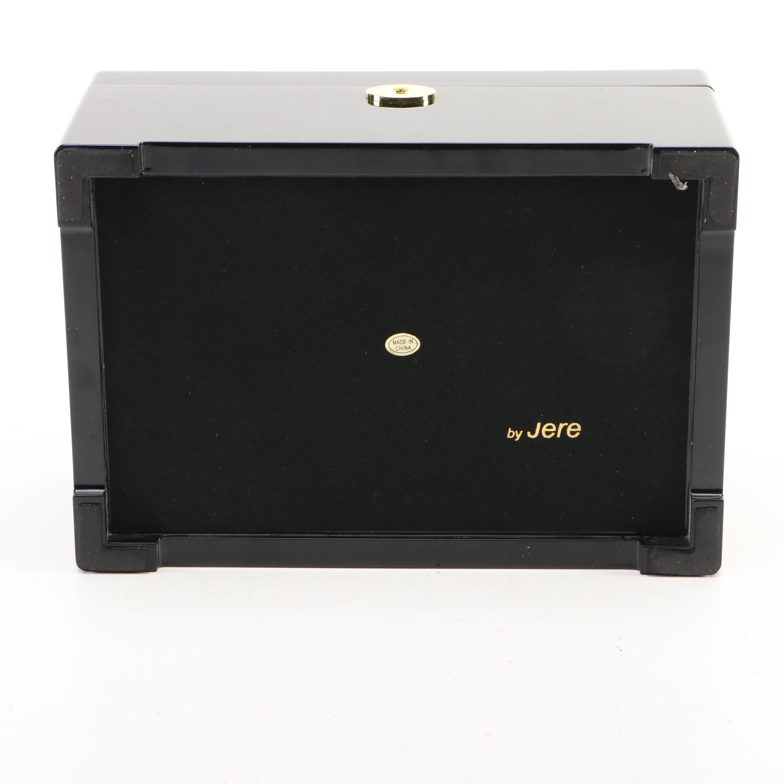 Jere String Trim and Burl Laminate Jewelry Box