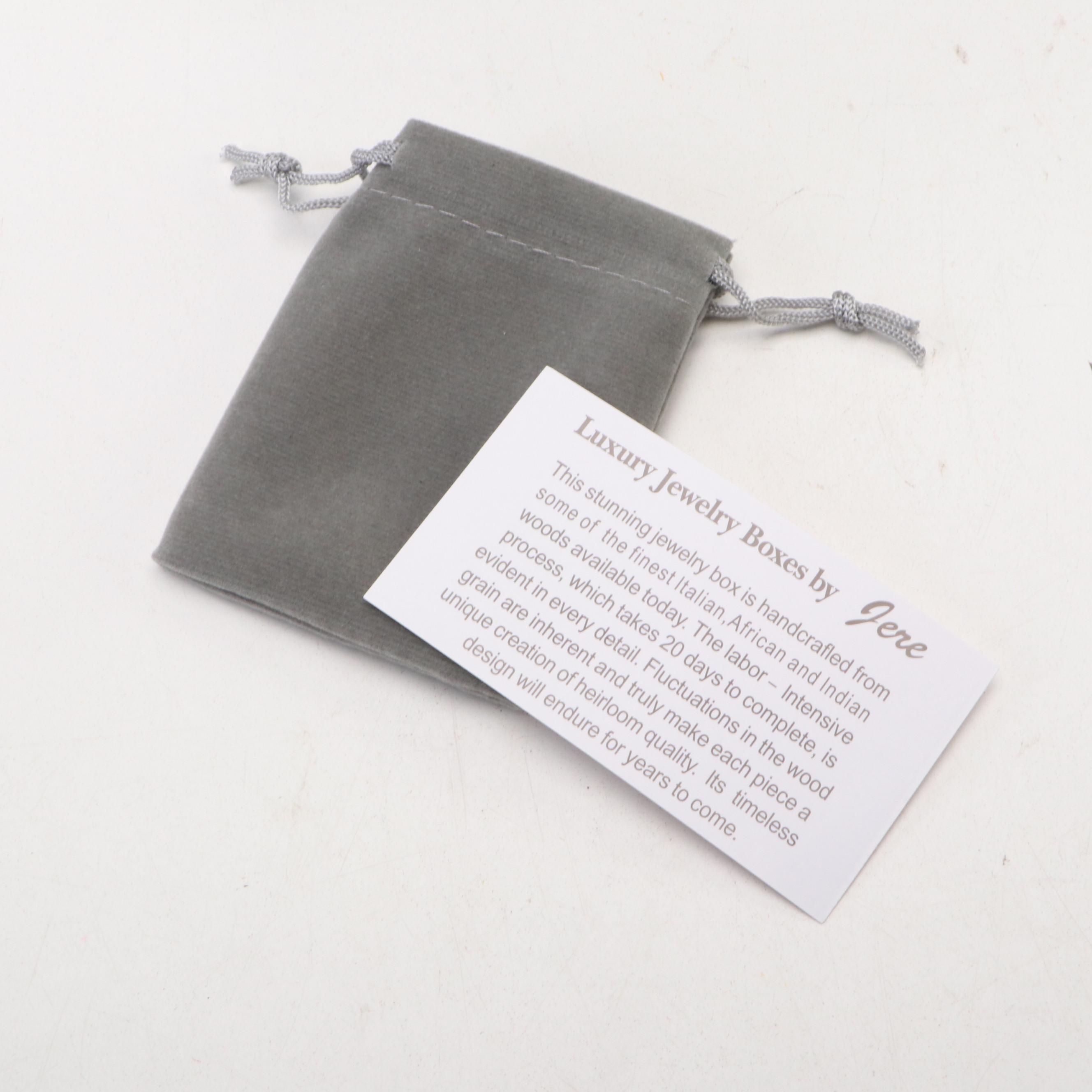 Jere String Trim and Burl Laminate Jewelry Box