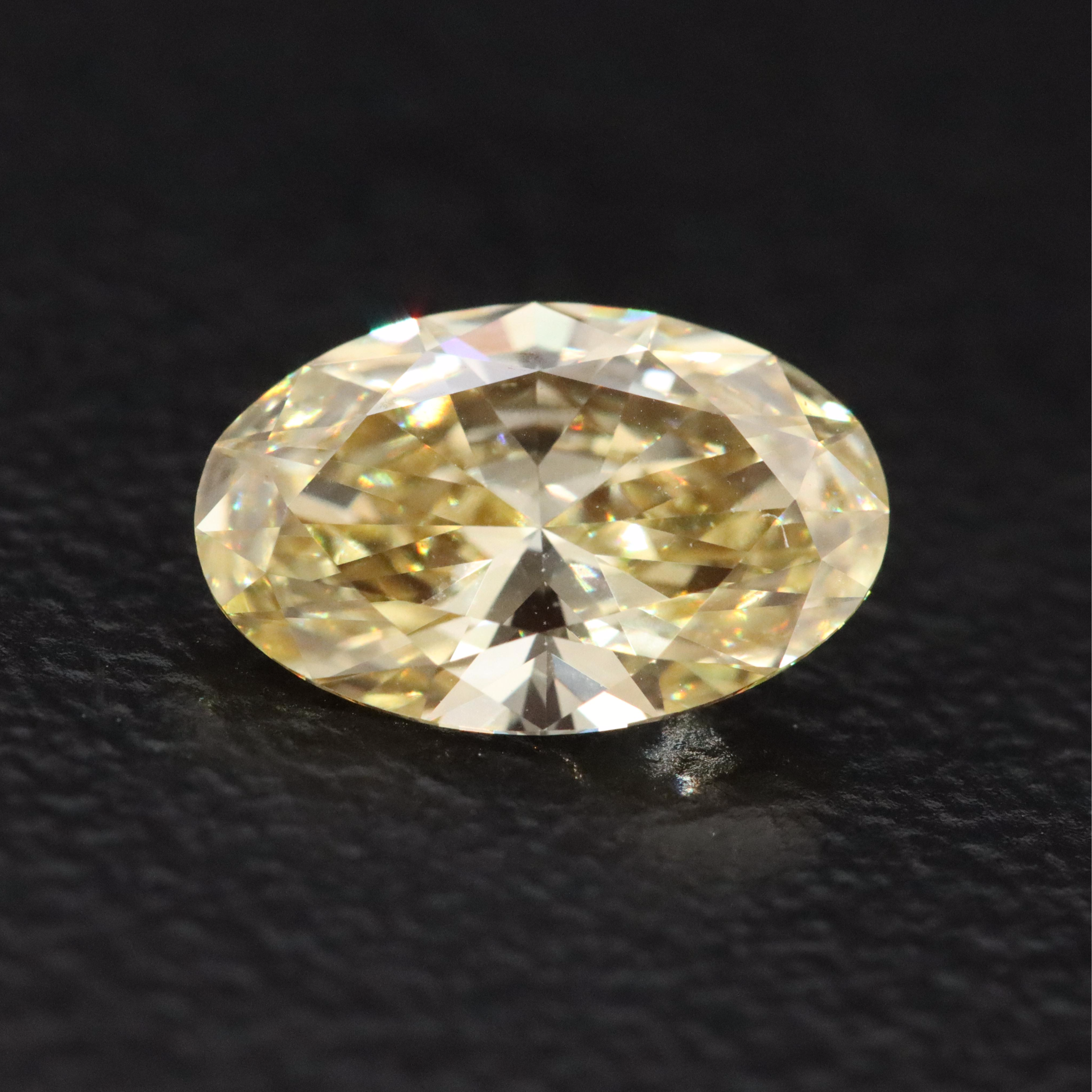 Loose 1.00 CT Lab Grown Fancy Yellow Diamond with IGI Report