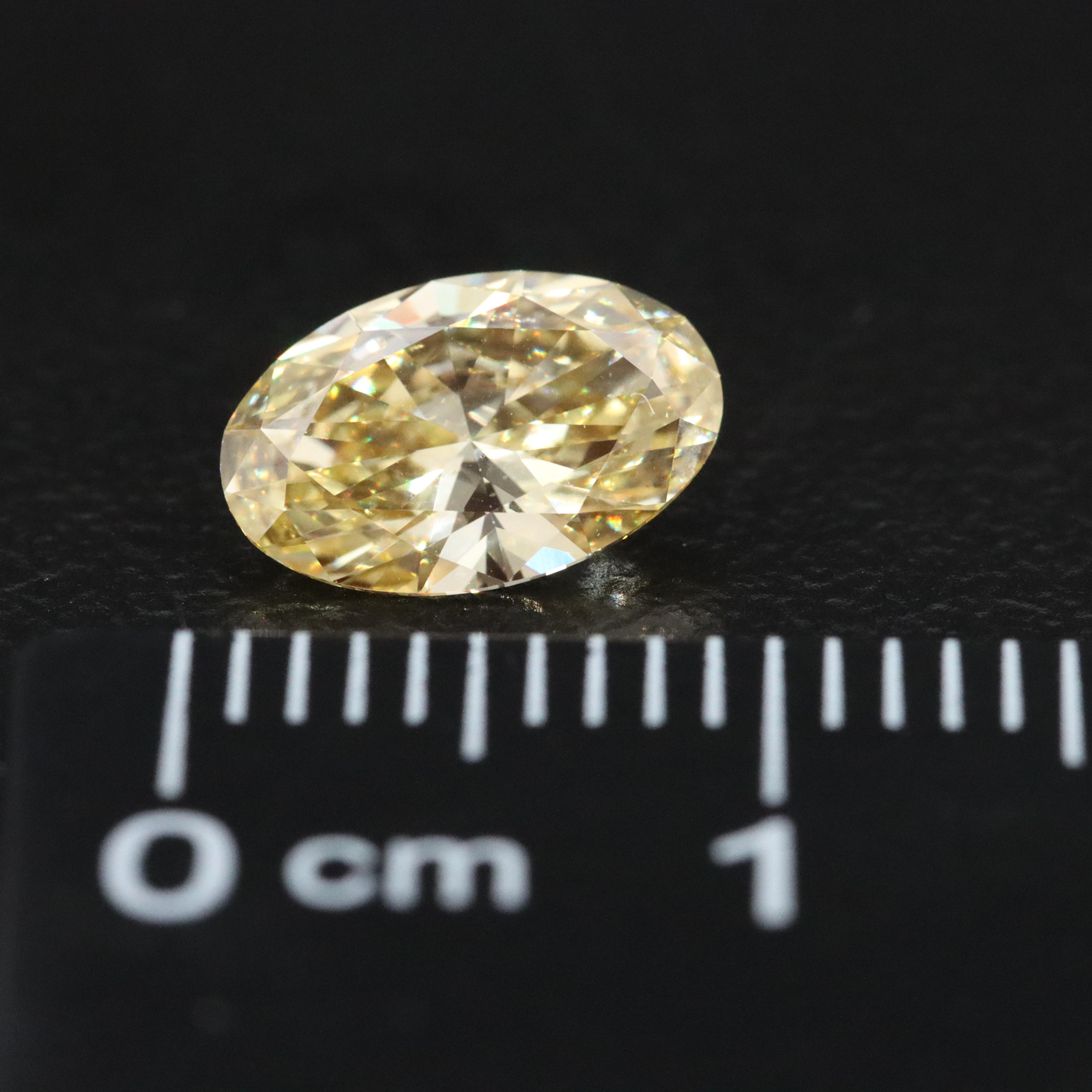 Loose 1.00 CT Lab Grown Fancy Yellow Diamond with IGI Report