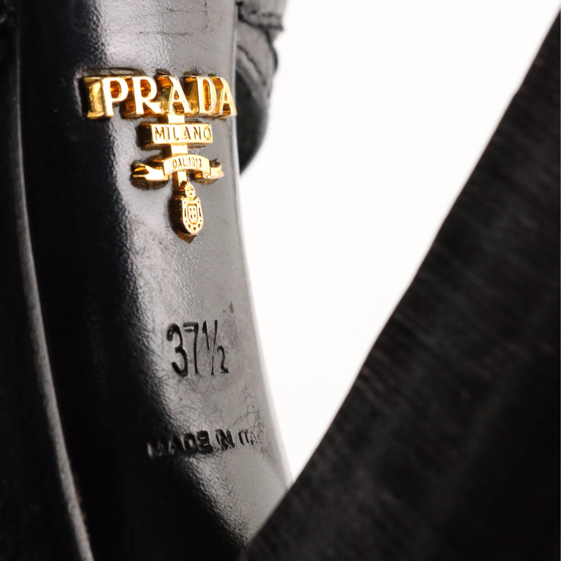 Prada High-Heeled Platform Sandals with Fur Trim in Box