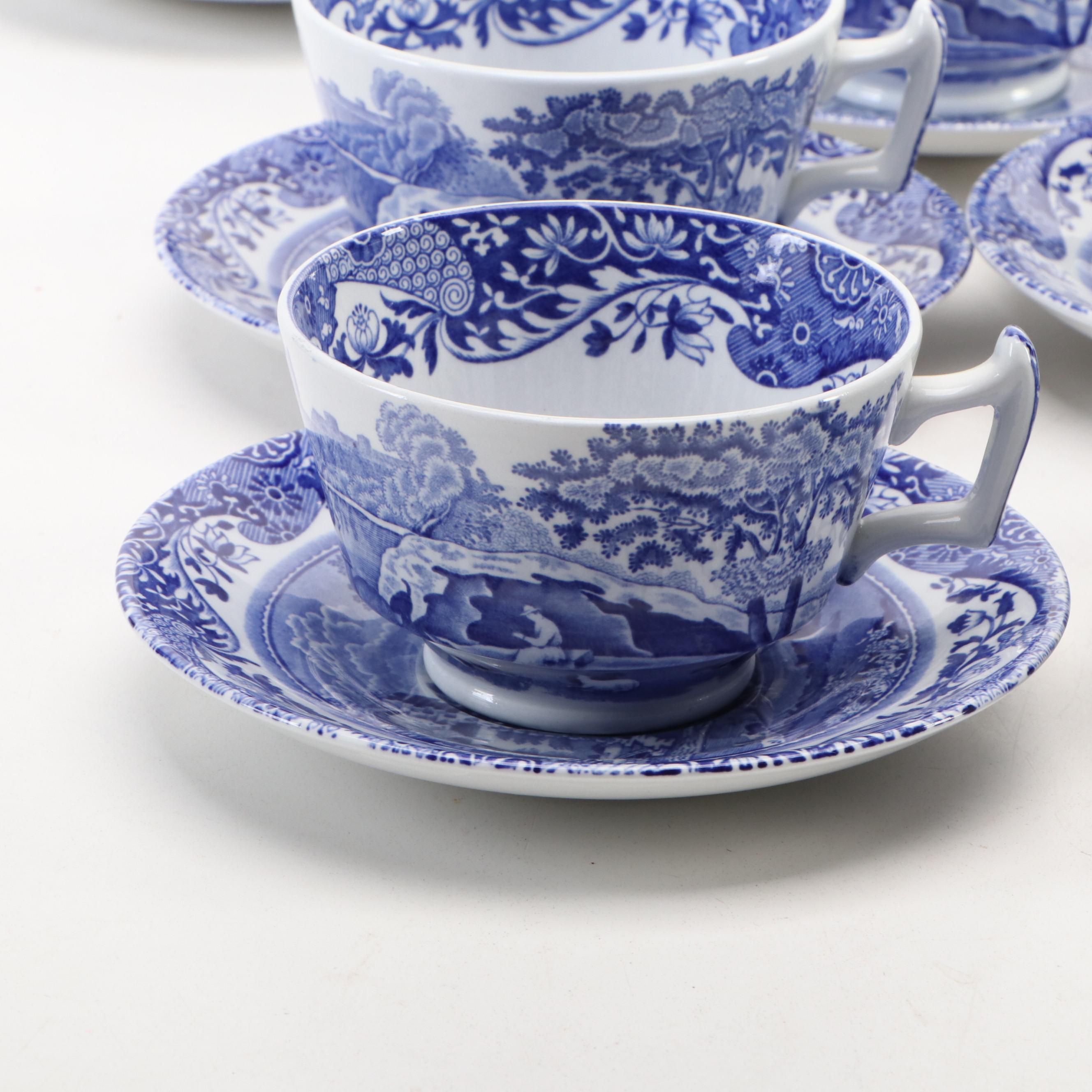 Spode Porcelain "Italian" Cups and Saucers