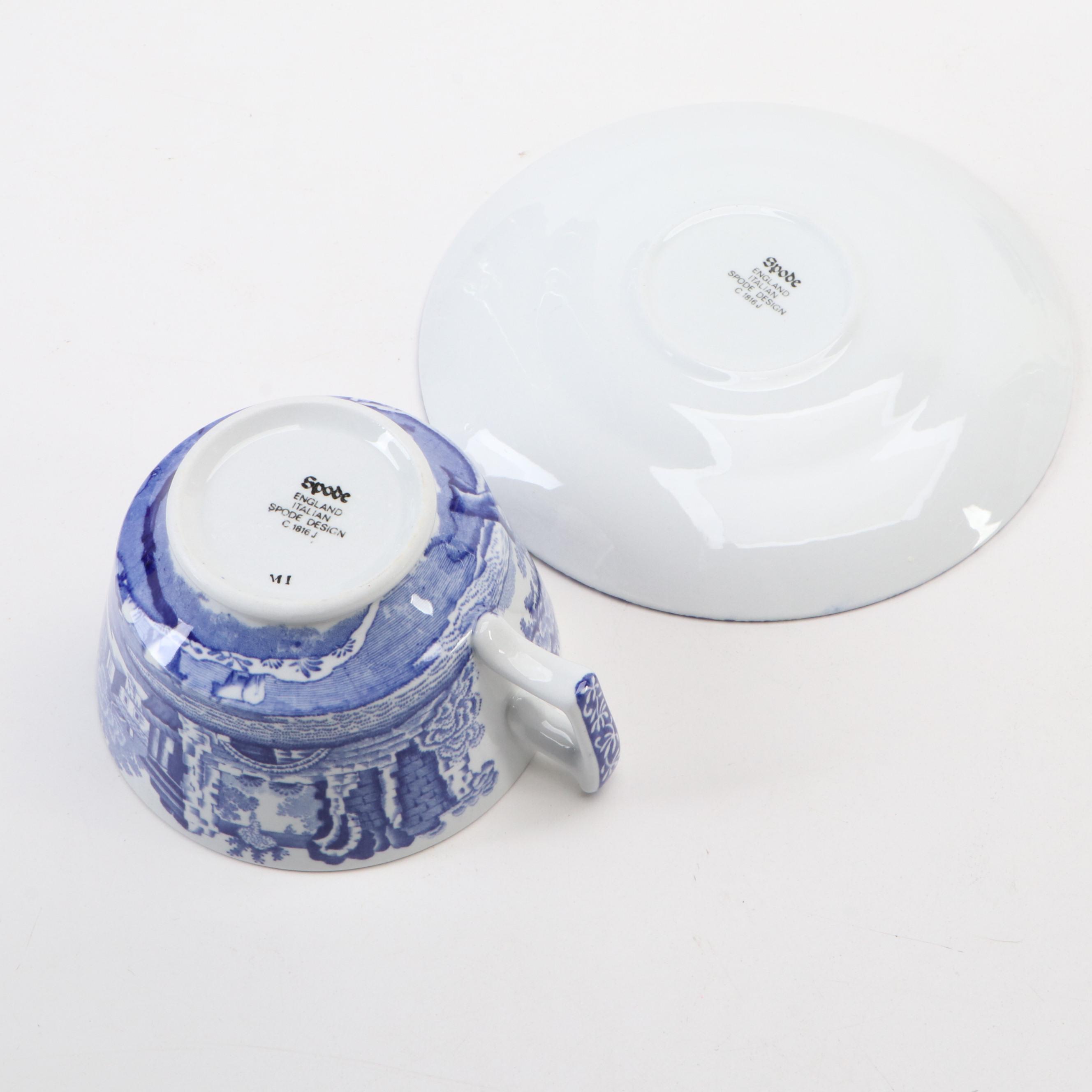 Spode Porcelain "Italian" Cups and Saucers