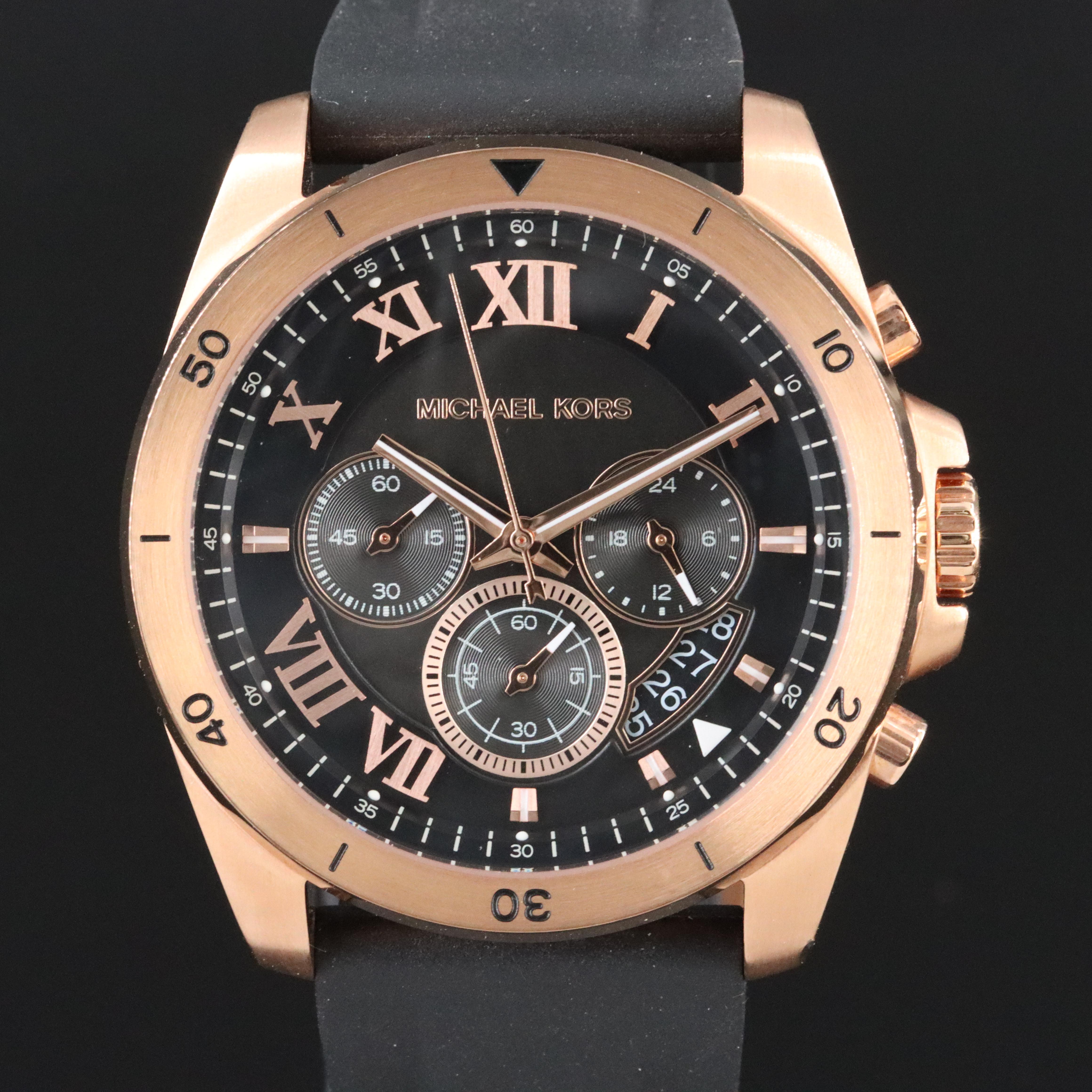 Michael Kors Brecken Chronograph Black 44mm Steel Quartz Watch MK-8436