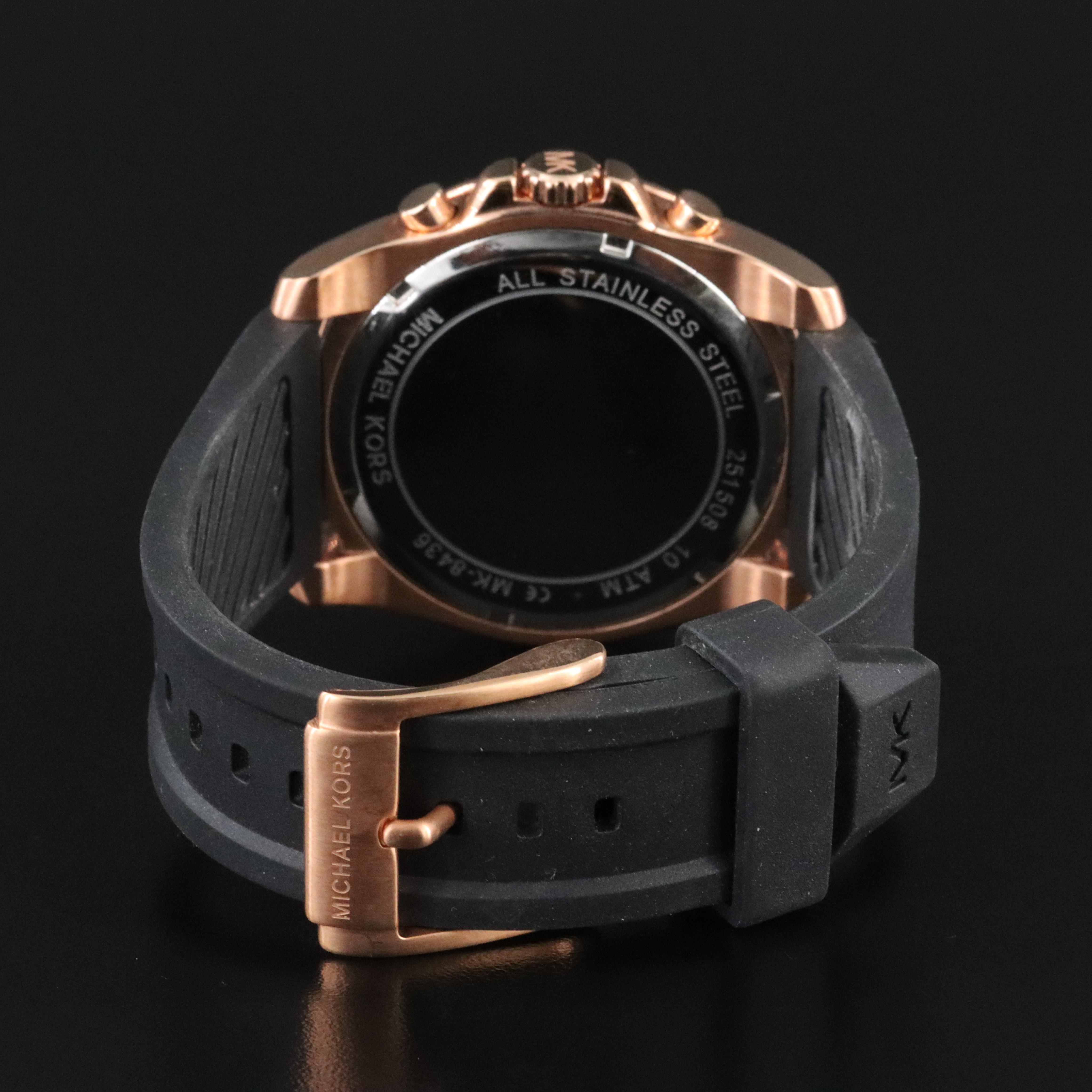 Michael Kors Brecken Chronograph Black 44mm Steel Quartz Watch MK-8436