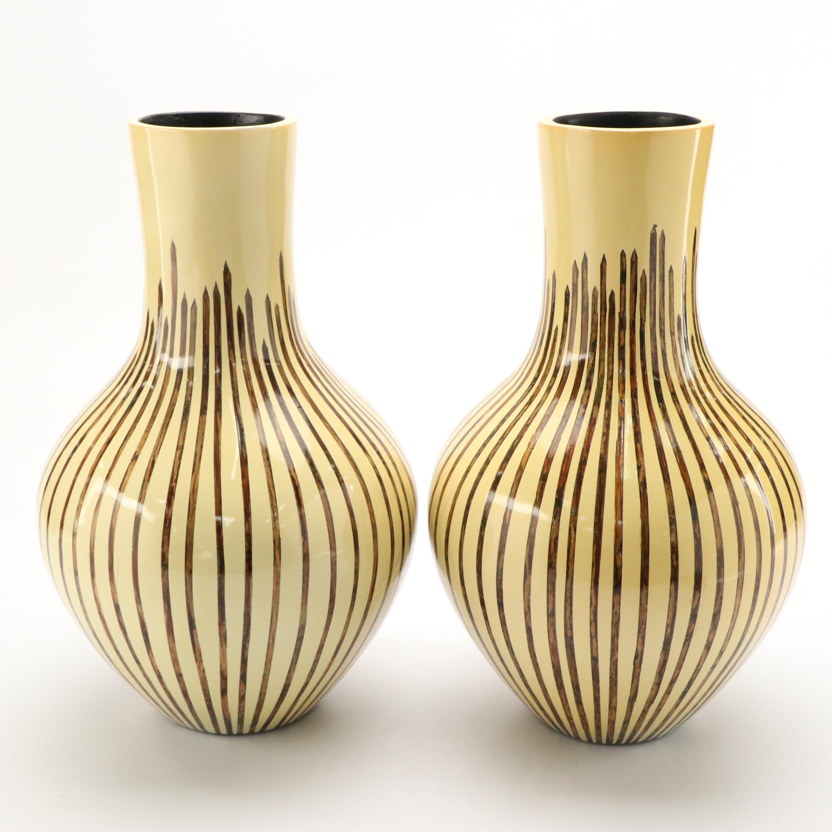 Tozai Home Fine Line Inlaid Vases