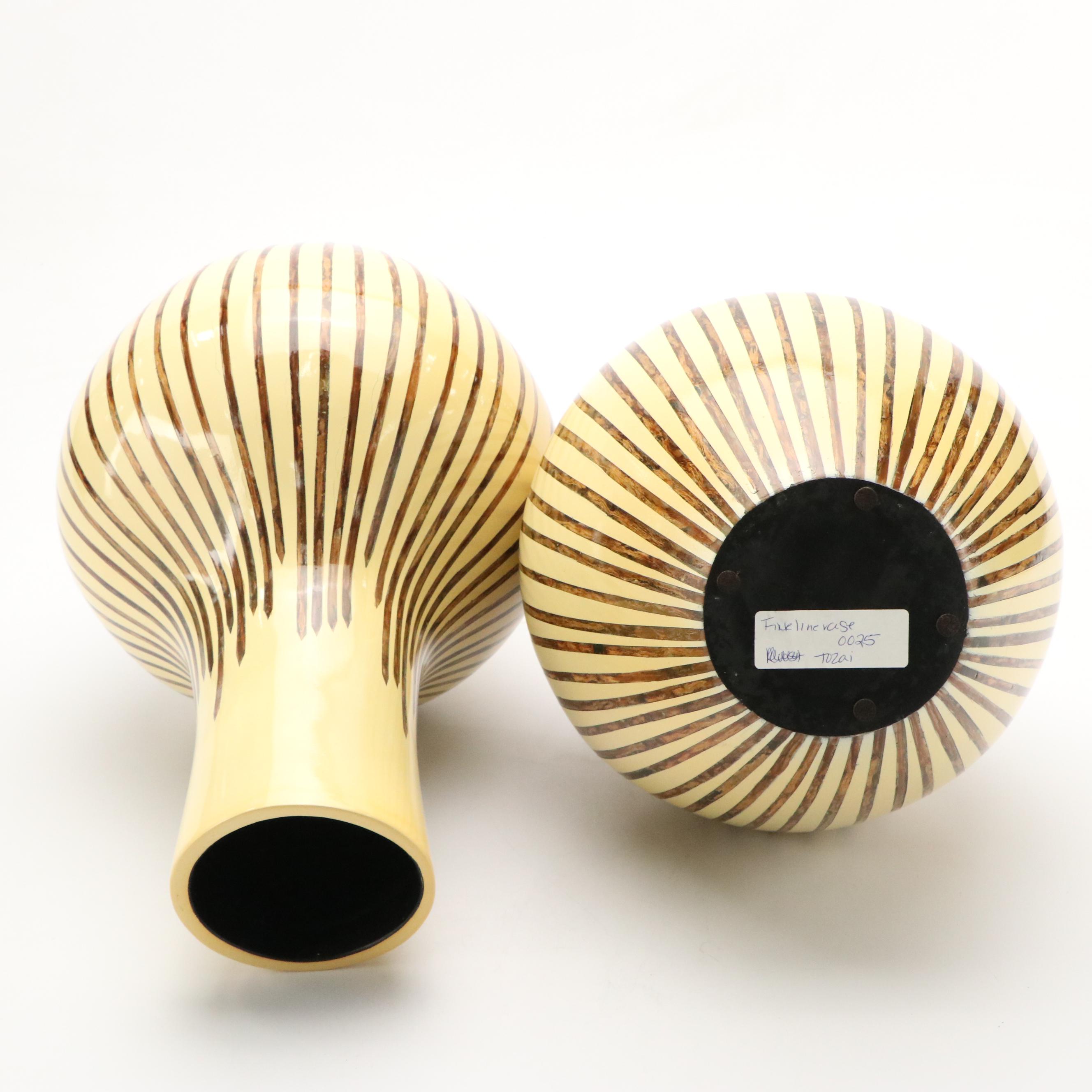 Tozai Home Fine Line Inlaid Vases