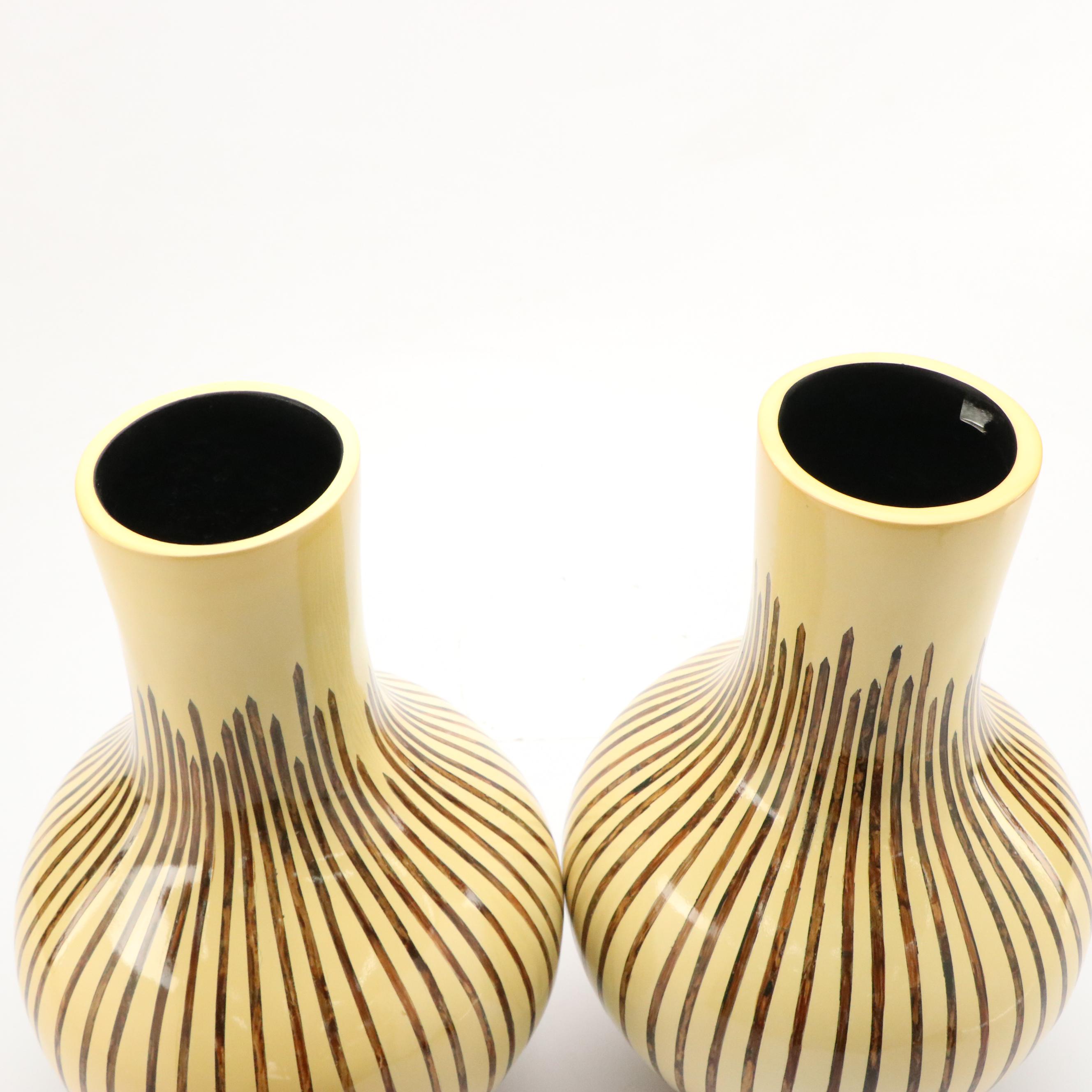 Tozai Home Fine Line Inlaid Vases