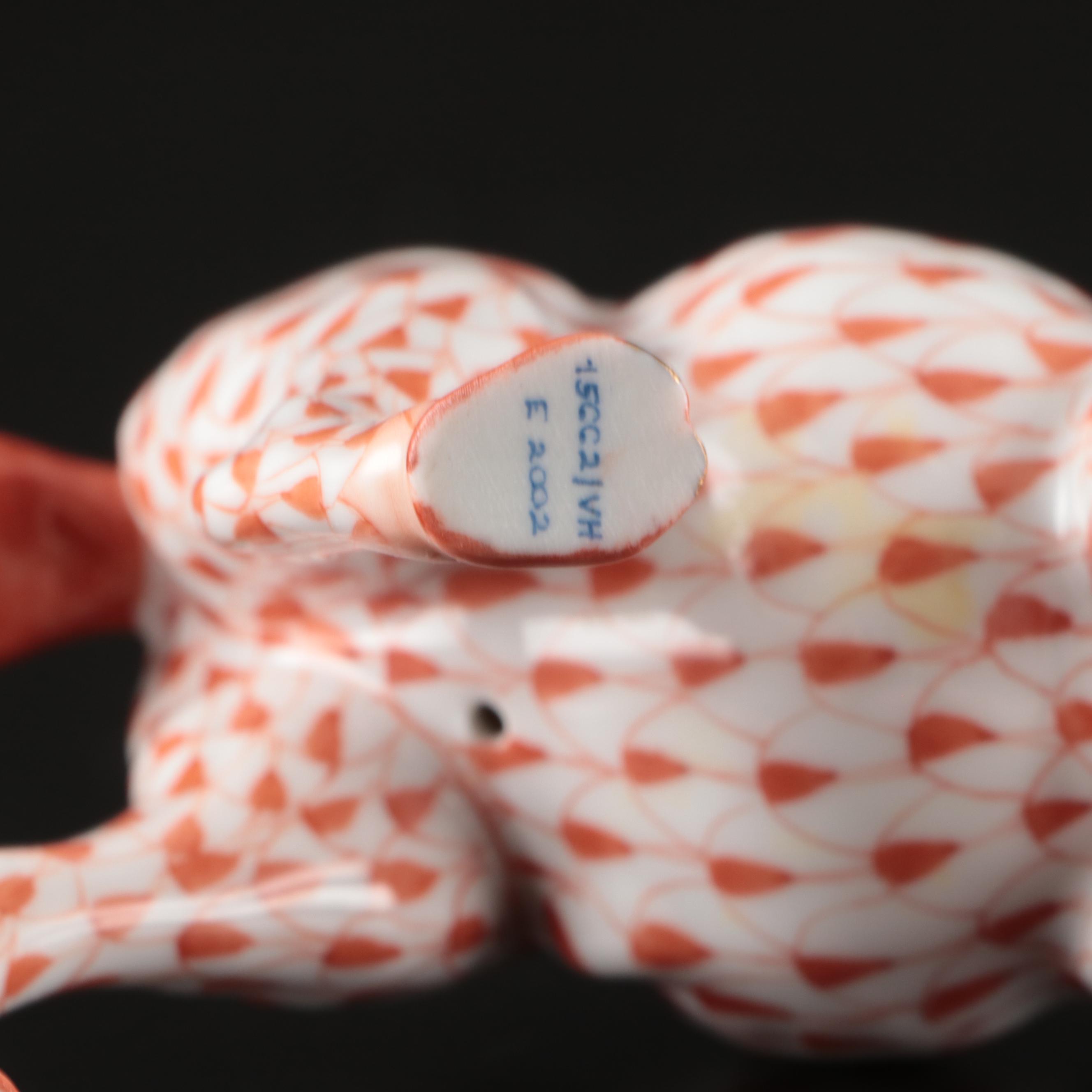 Herend Rust Fishnet with Gold "Llama" Porcelain Figurine, 2002