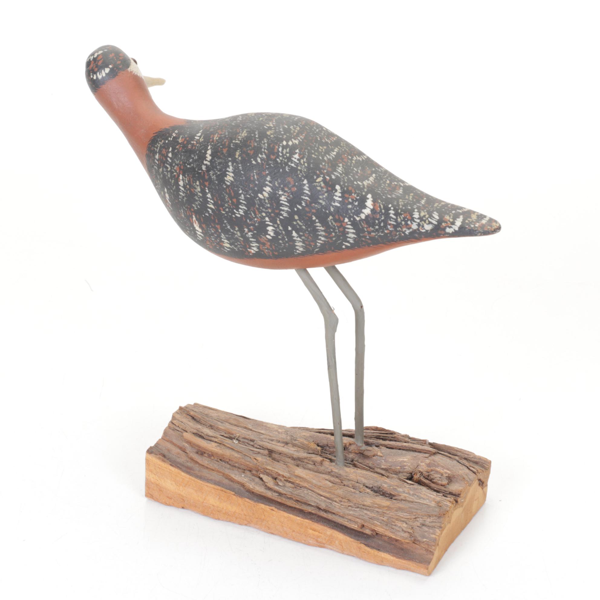 Hand-Carved and Painted Wooden Shorebirds