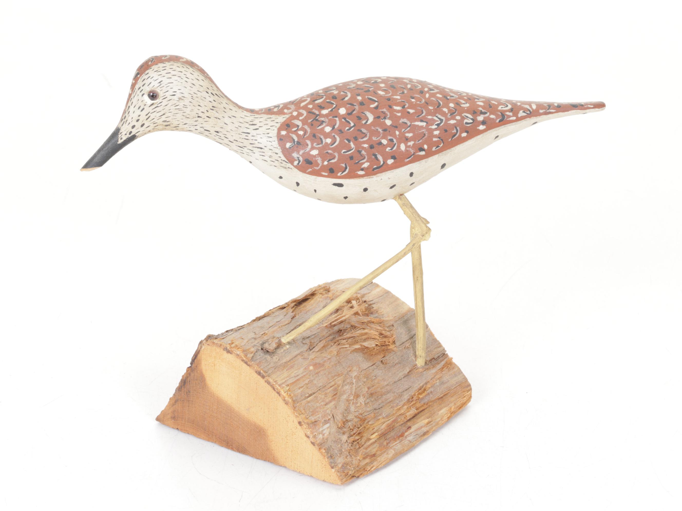 Hand-Carved and Painted Wooden Shorebirds
