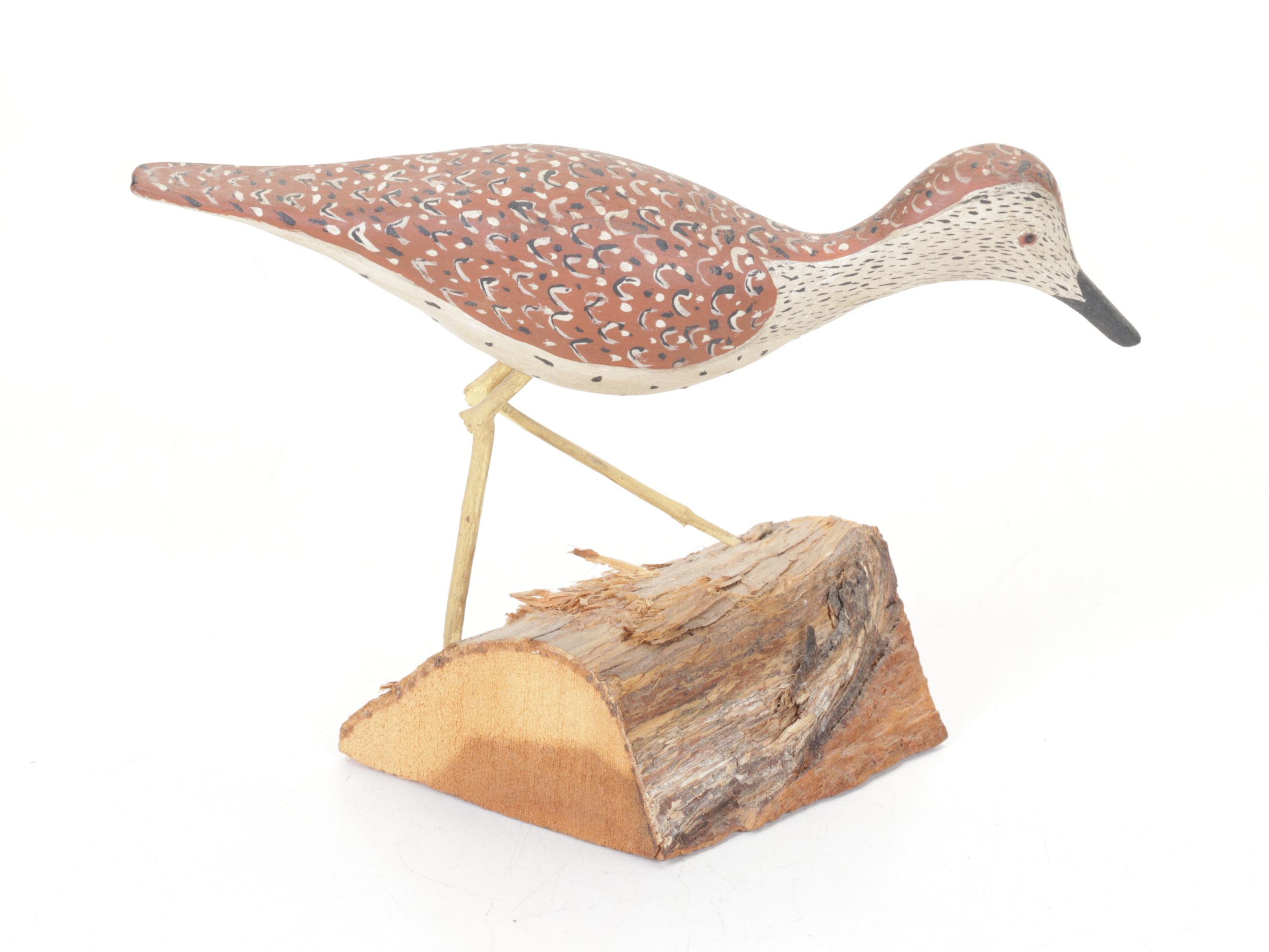 Hand-Carved and Painted Wooden Shorebirds