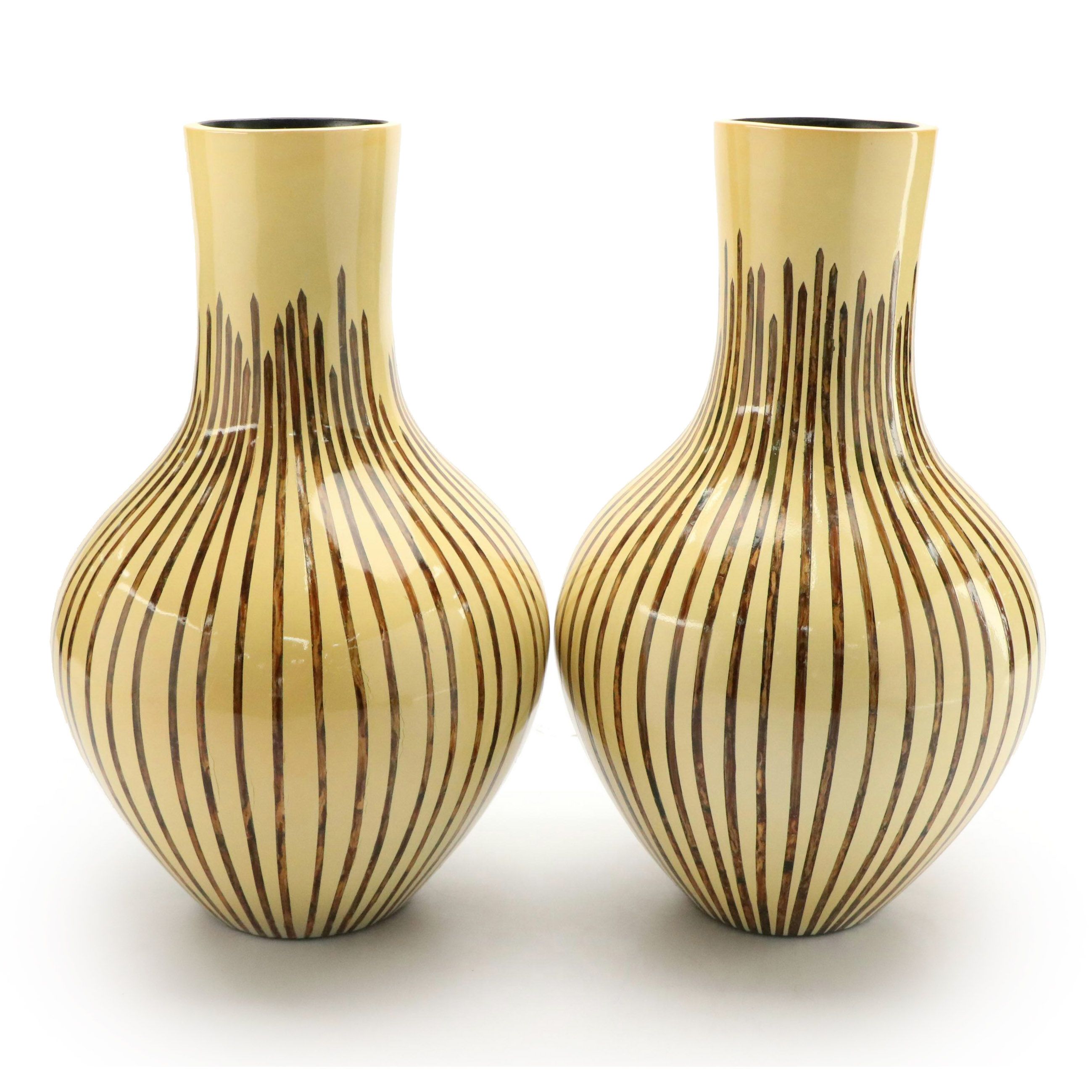 Tozai Home Fine Line Inlaid Vases