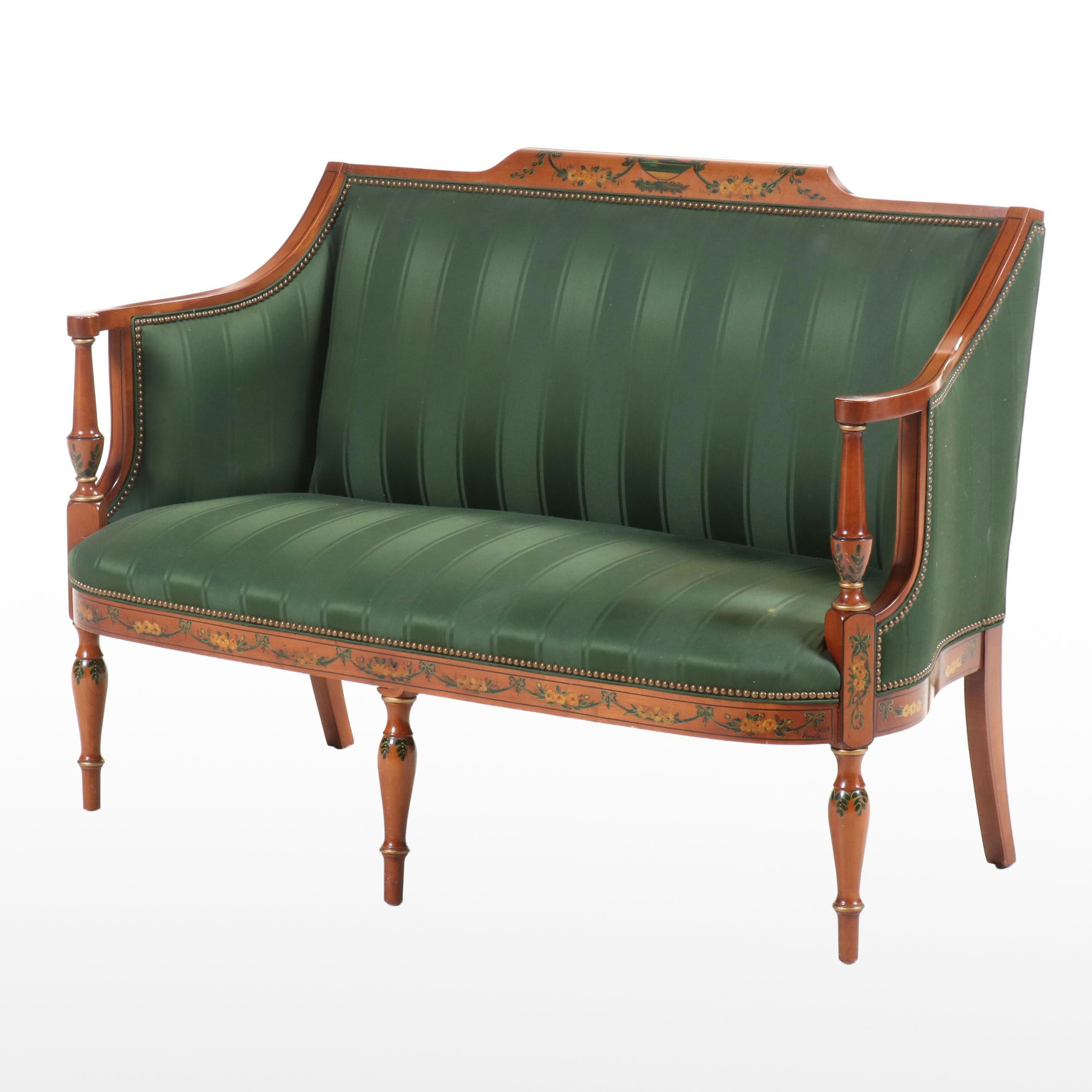 Southwood "Connoisseur" Adam Style Paint-Decorated Mahogany Settee
