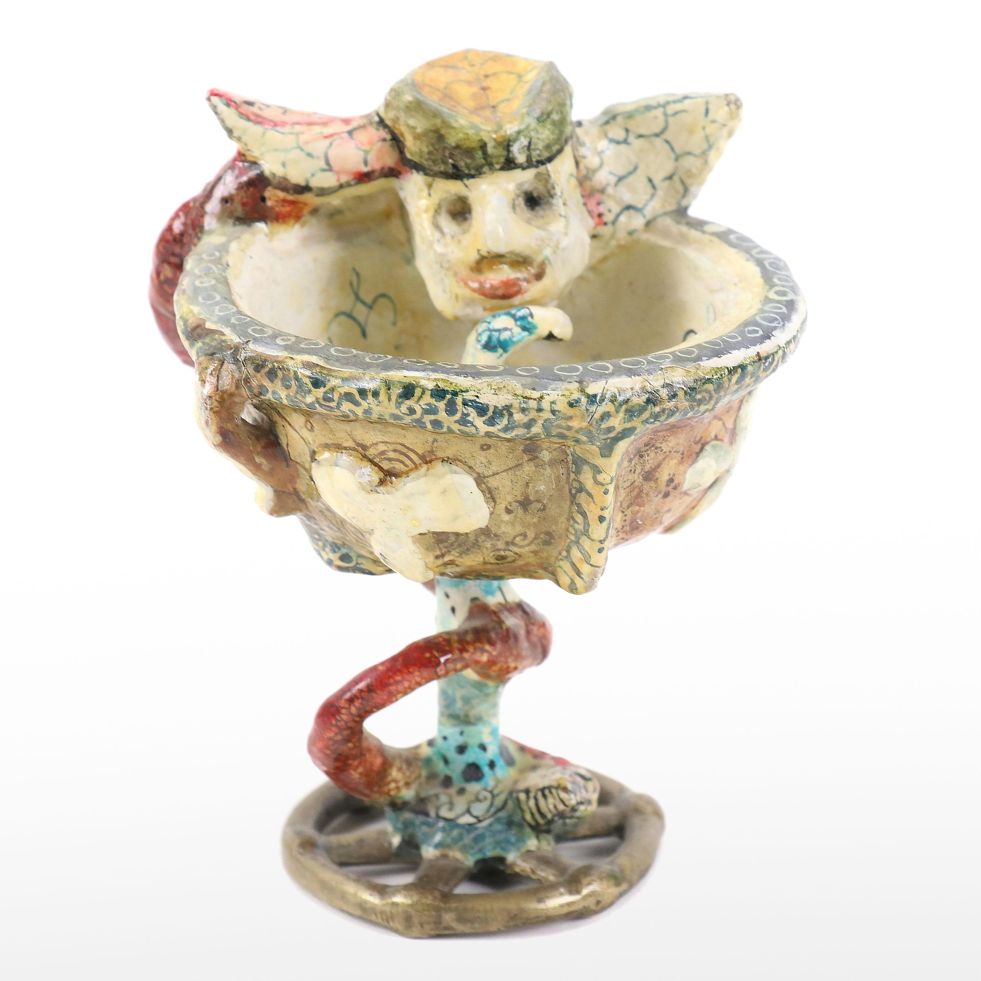 Nikolay "Kuk" Manuylov Surrealist Mixed Media Sculpture of Biomorphic Goblet