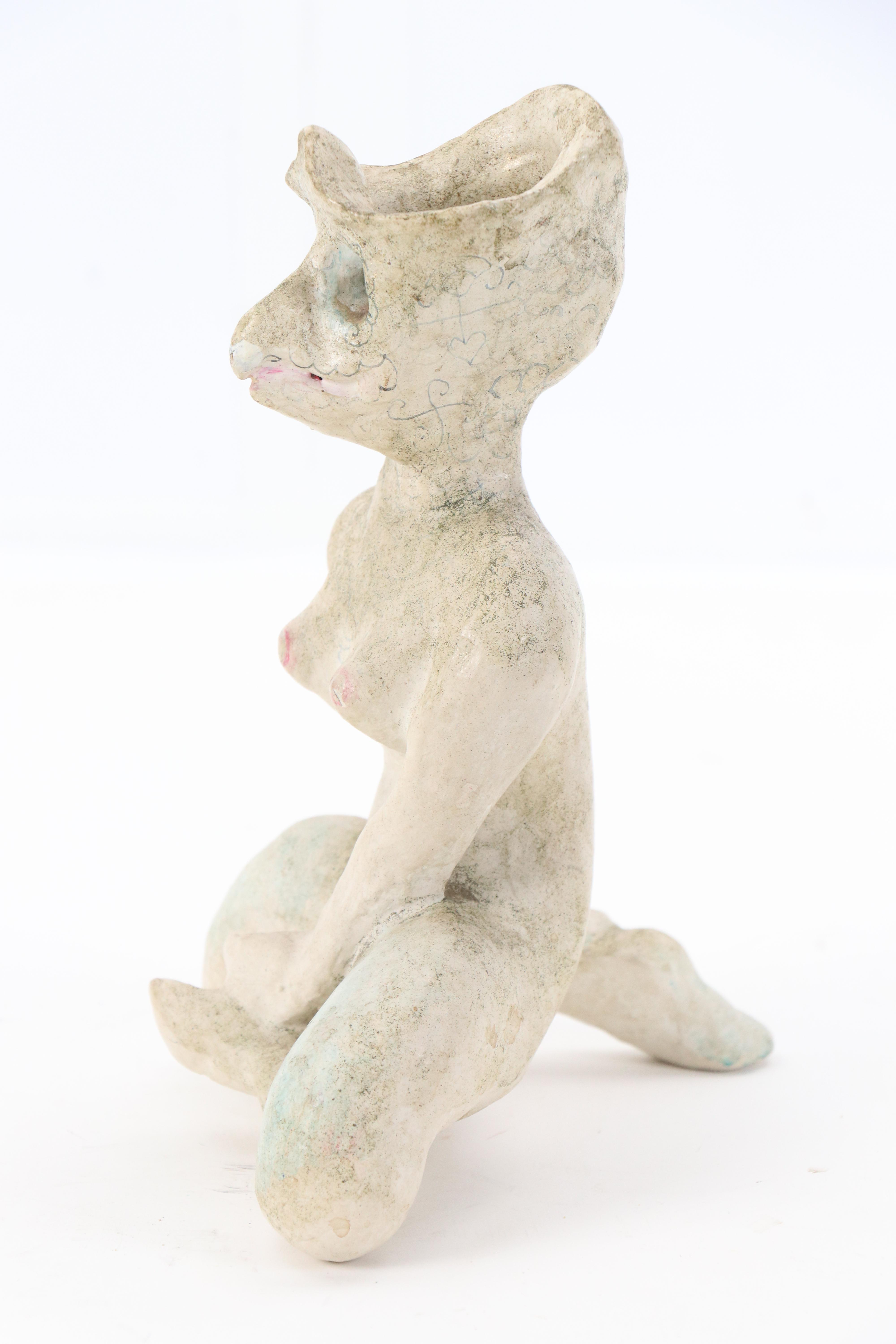 Nikolay "Kuk" Manuylov Surrealist Painted Plaster Sculpture of Nude Figure