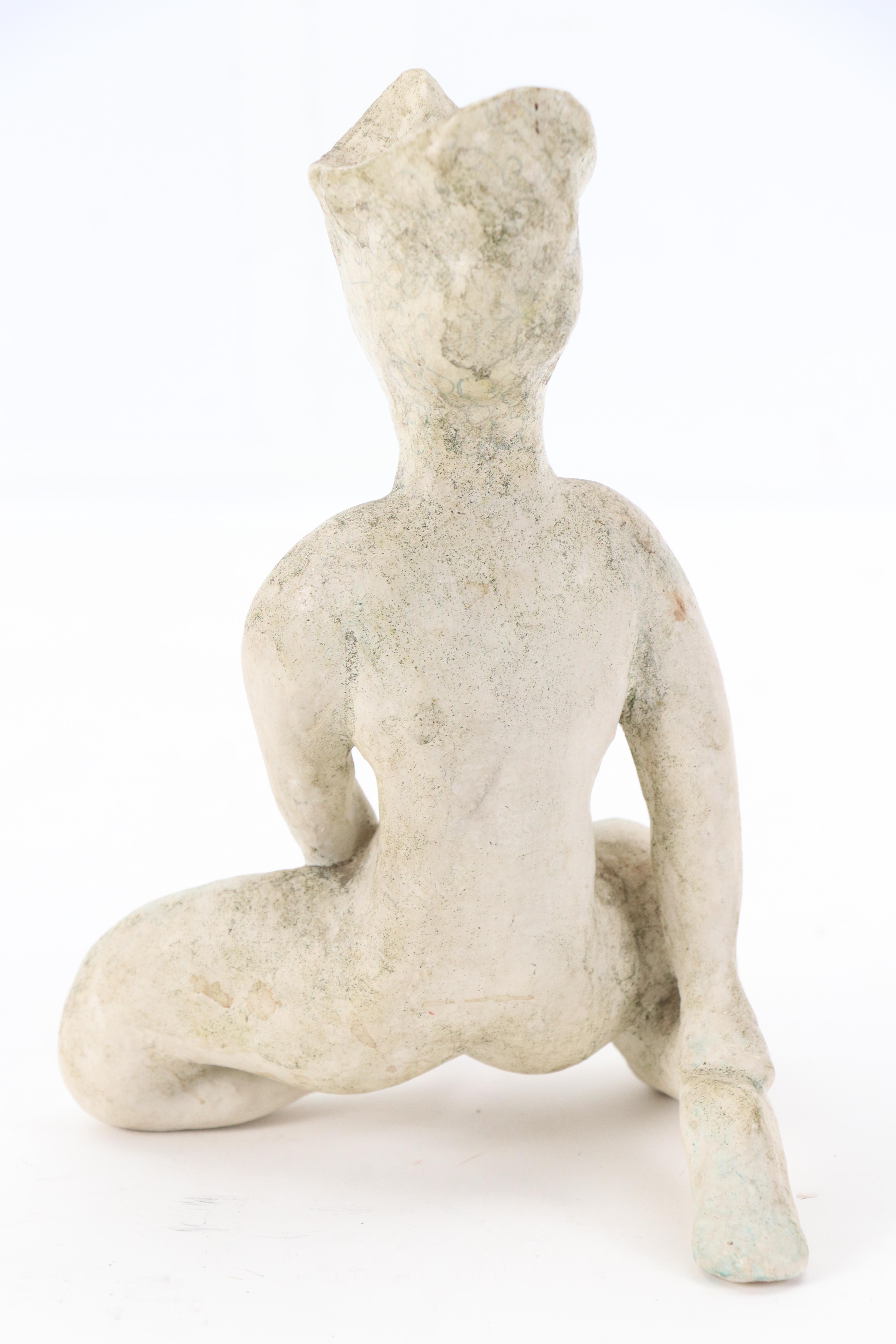 Nikolay "Kuk" Manuylov Surrealist Painted Plaster Sculpture of Nude Figure