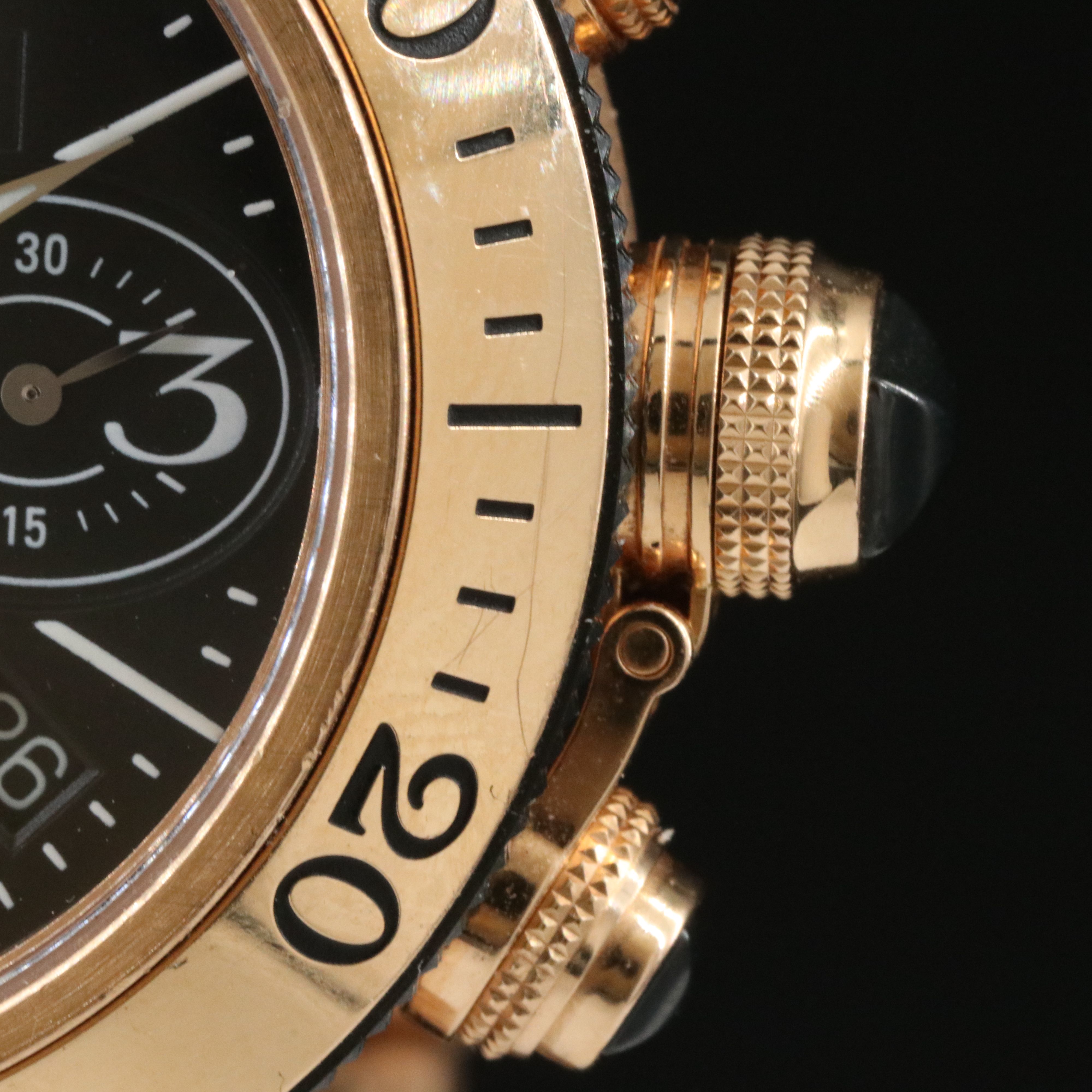 Cartier Pasha Seatimer Black 42mm 18K Rose Gold Automatic Watch 3066