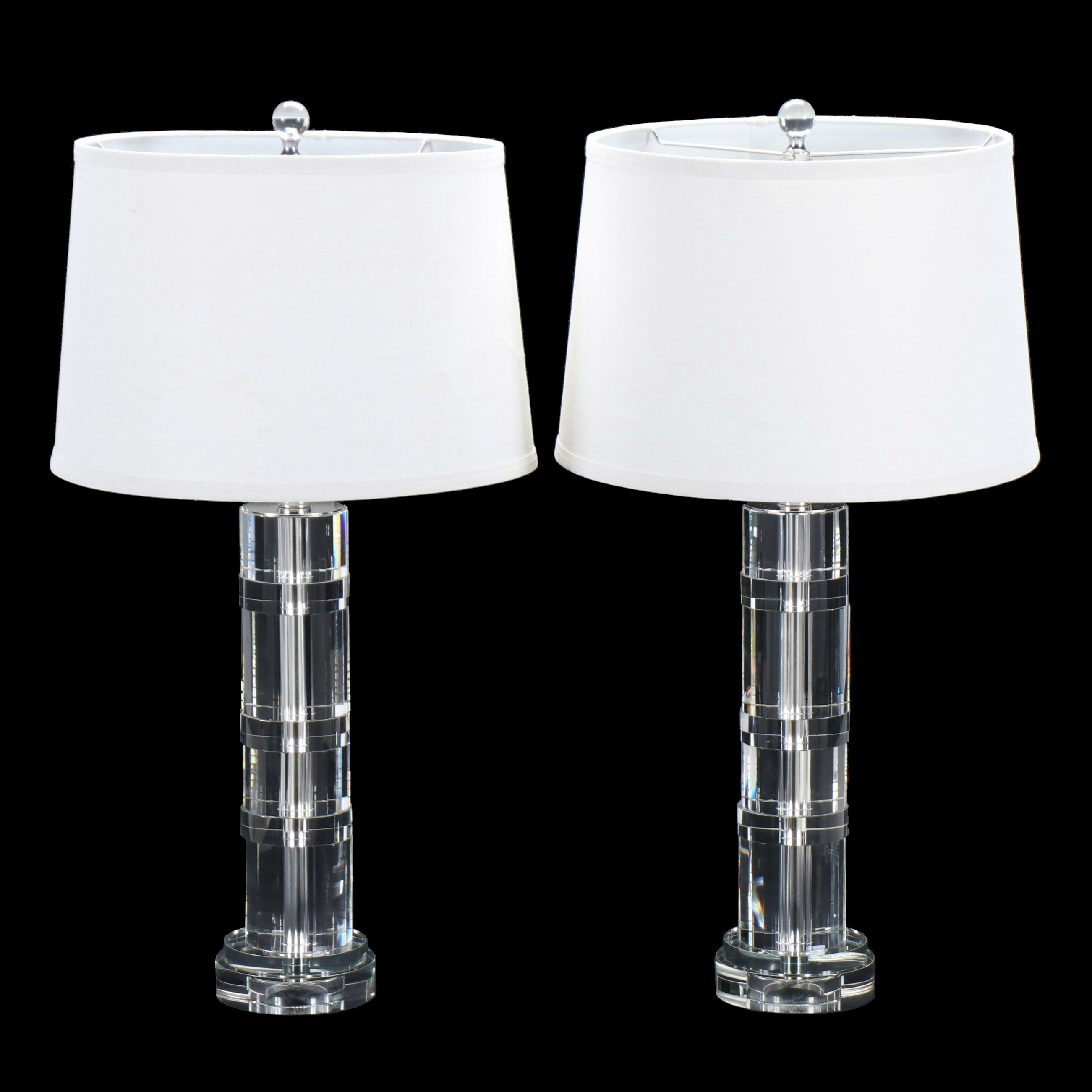 Ralph Lauren "Farrah" Crystal Glass Table Lamps