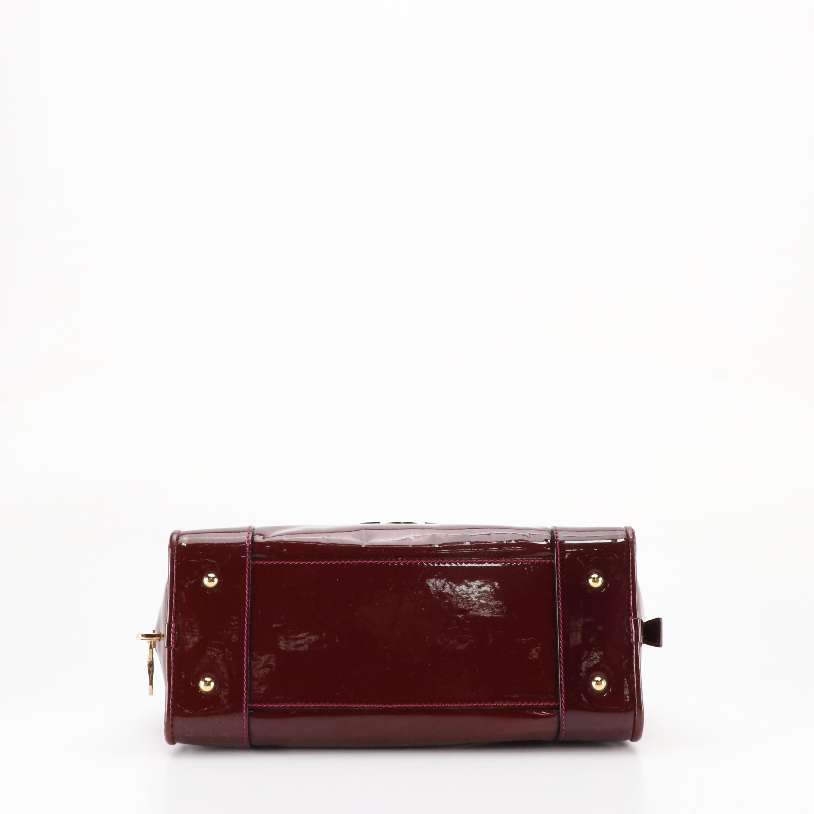 Loewe Amazona 28 Handbag in Plum Purple Patent Leather