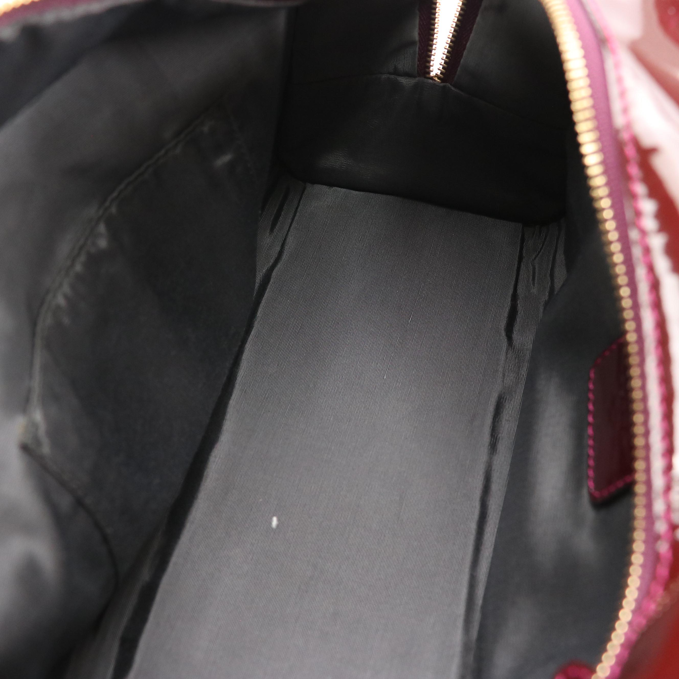 Loewe Amazona 28 Handbag in Plum Purple Patent Leather