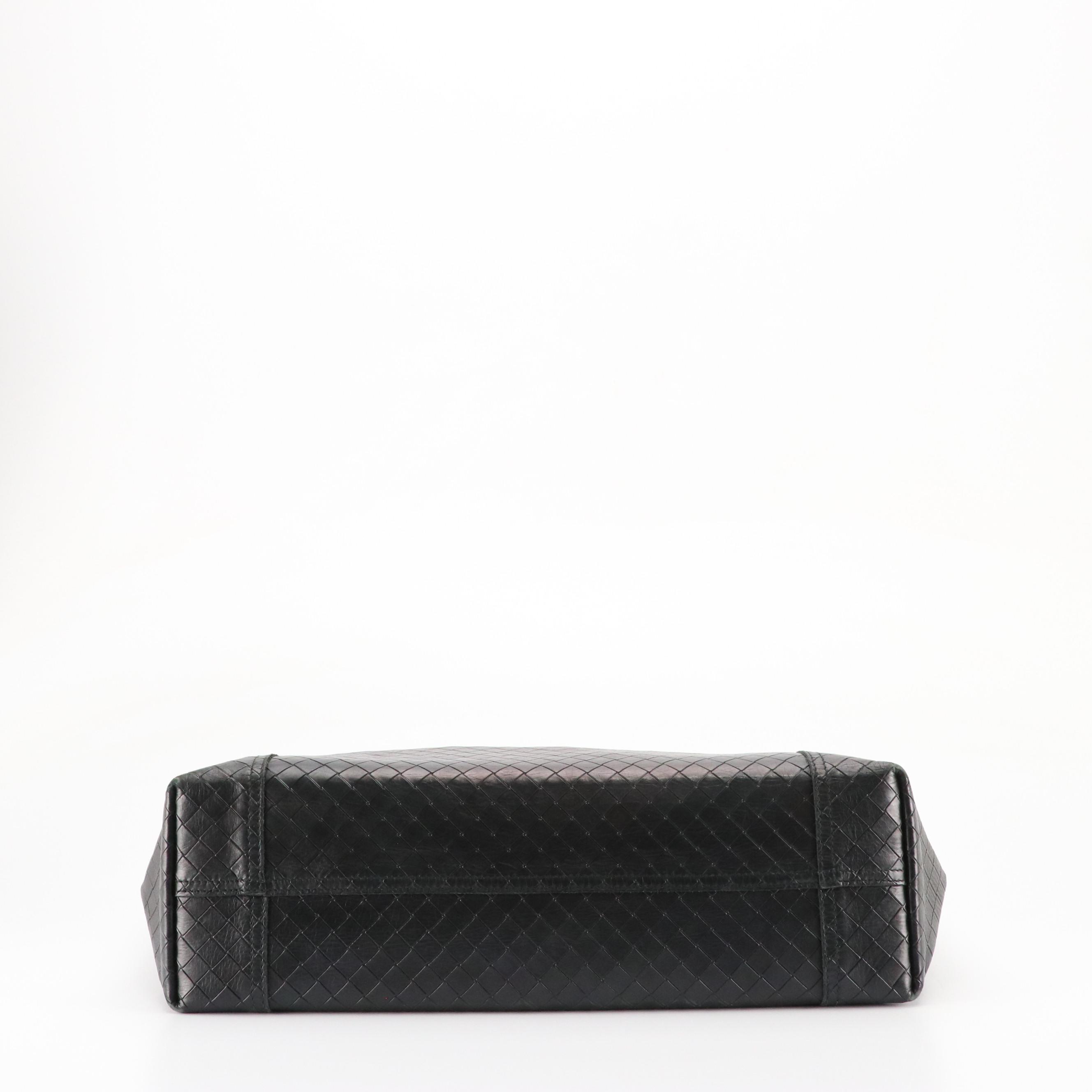 Bottega Veneta Mirage Tote in Black Intrecciato Calfskin Leather