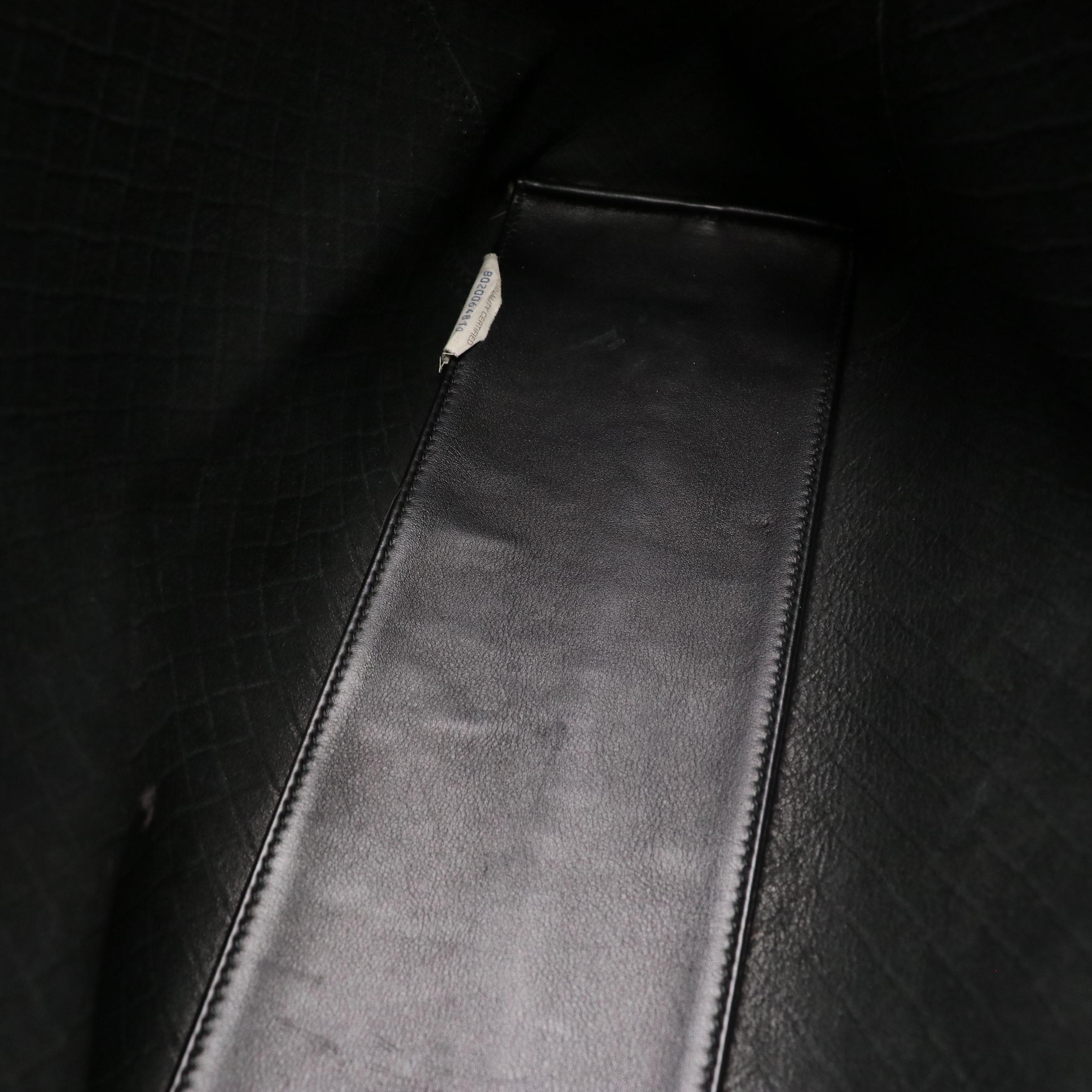 Bottega Veneta Mirage Tote in Black Intrecciato Calfskin Leather